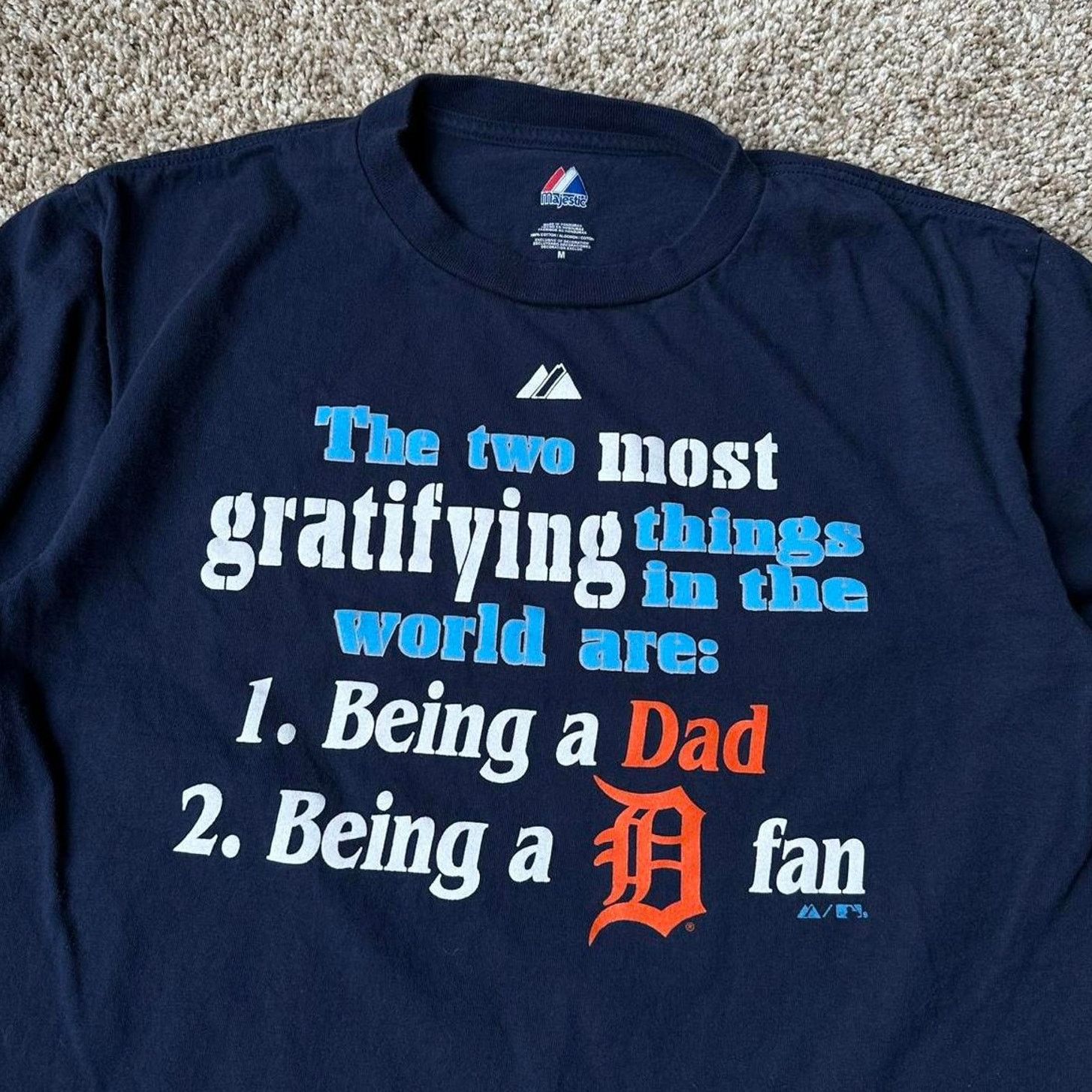 MLB Detroit Tigers Number one Dad Fan MLB Graphic Tee Shirt Size US M / EU 48-50 / 2 - 2 Thumbnail