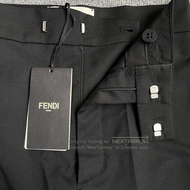Fendi Fendi Black straight-leg pants with slits at the bottom Size 24" / US 00 / IT 34 - 5 Thumbnail