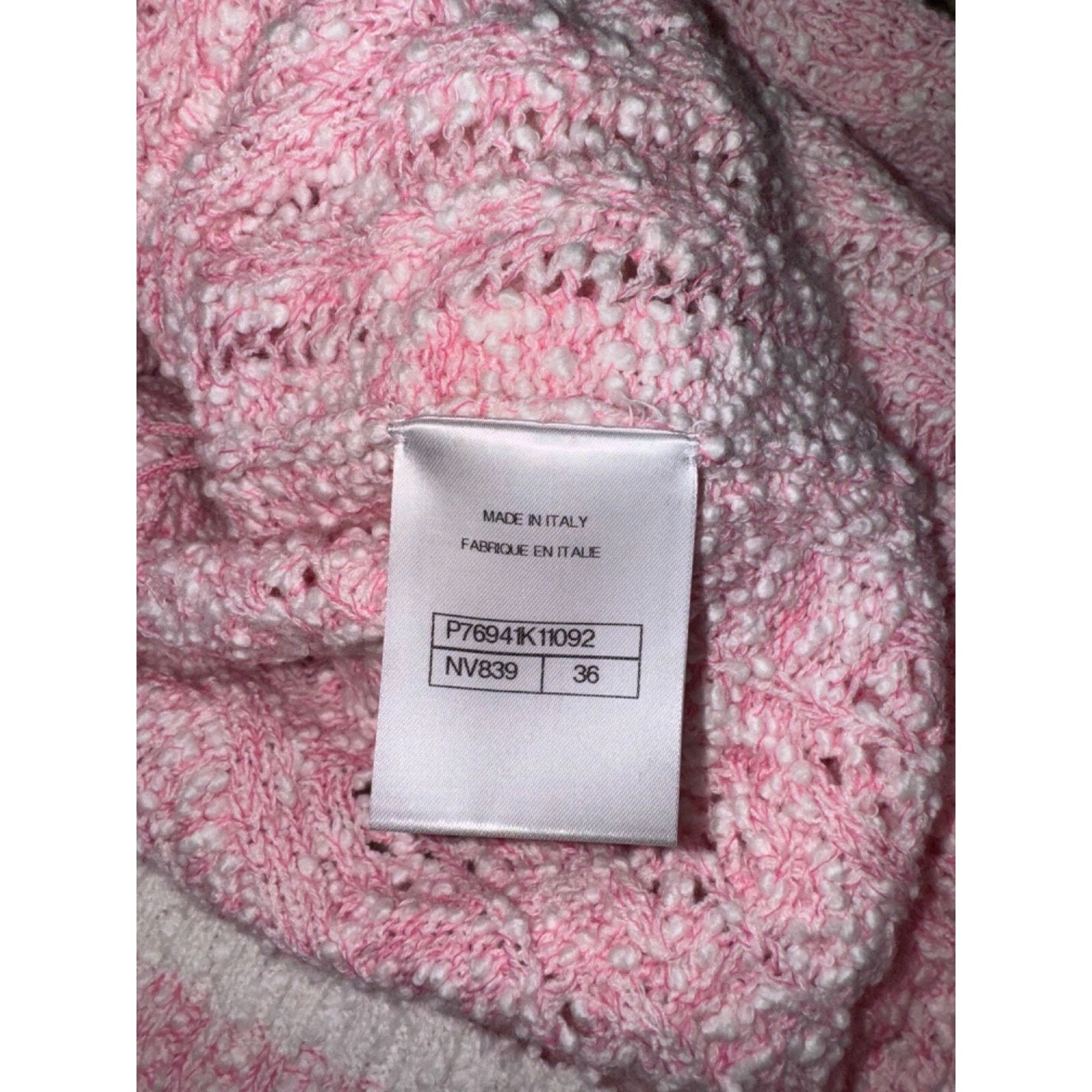 Chanel Chanel 24P Pink White Knit Boucle CC Logo Button Long Size XS / US 0-2 / IT 36-38 - 18 Thumbnail