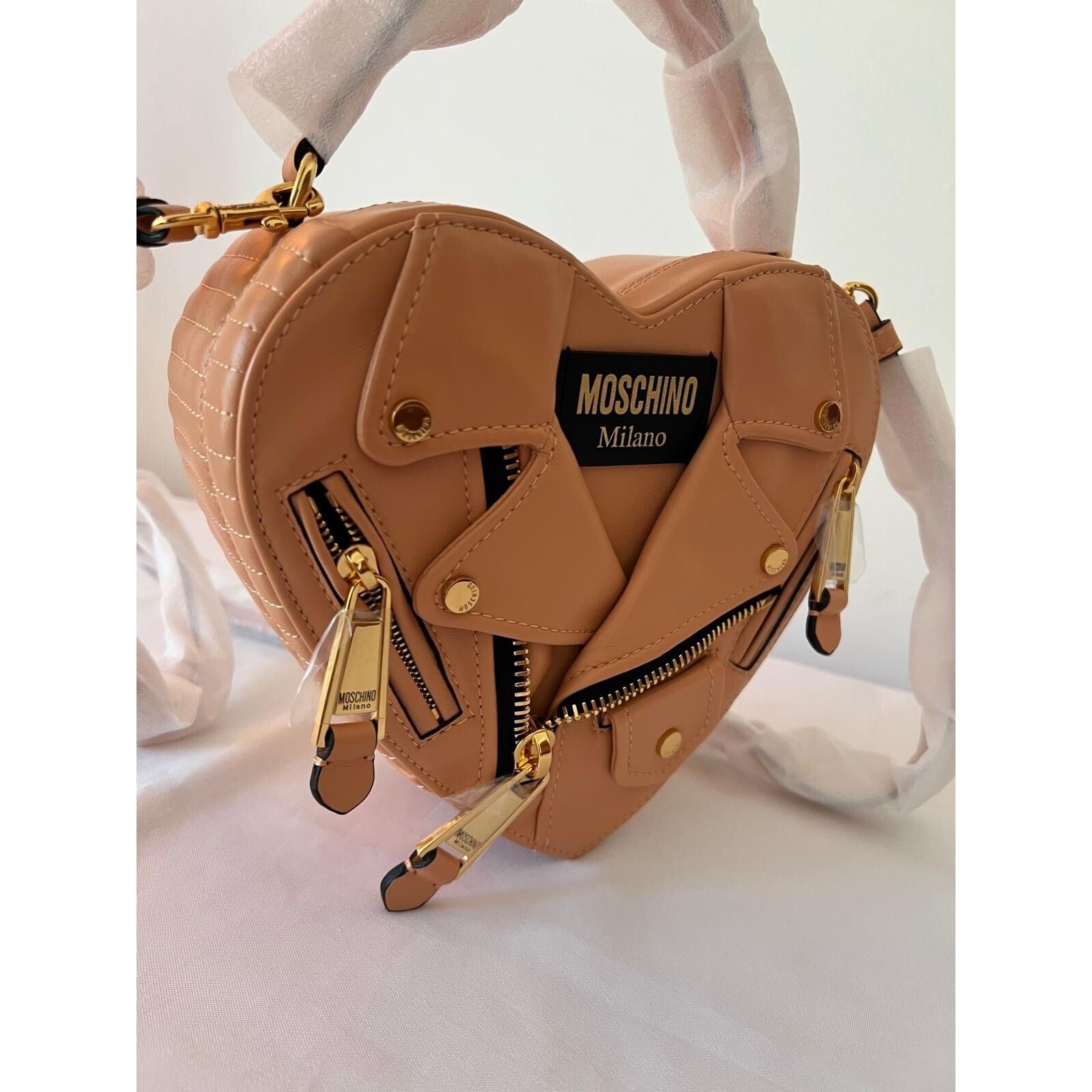 Moschino SS22 MOSCHINO Couture Jeremy Scott Peach Heart Leather Bag Size ONE SIZE - 6 Thumbnail