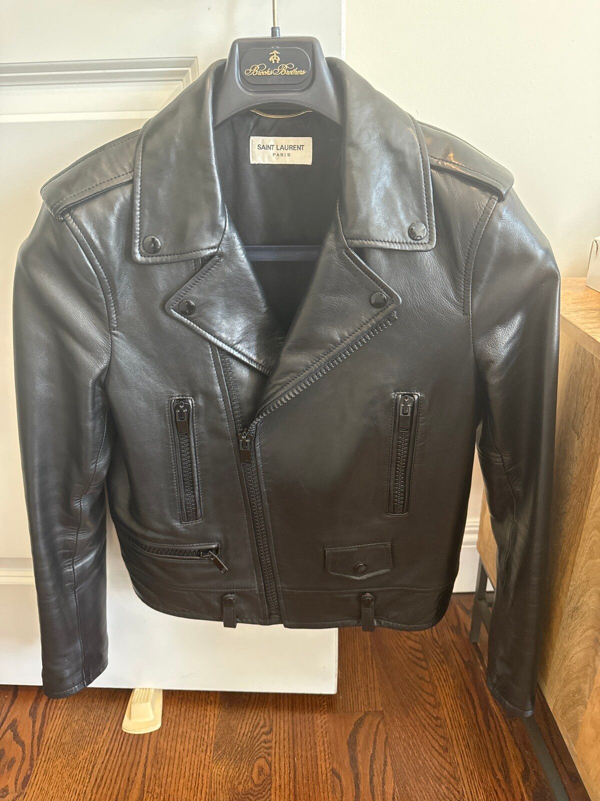 Saint Laurent Paris Black Leather Moto Jacket Size M / US 6-8 / IT 42-44 - 1 Preview