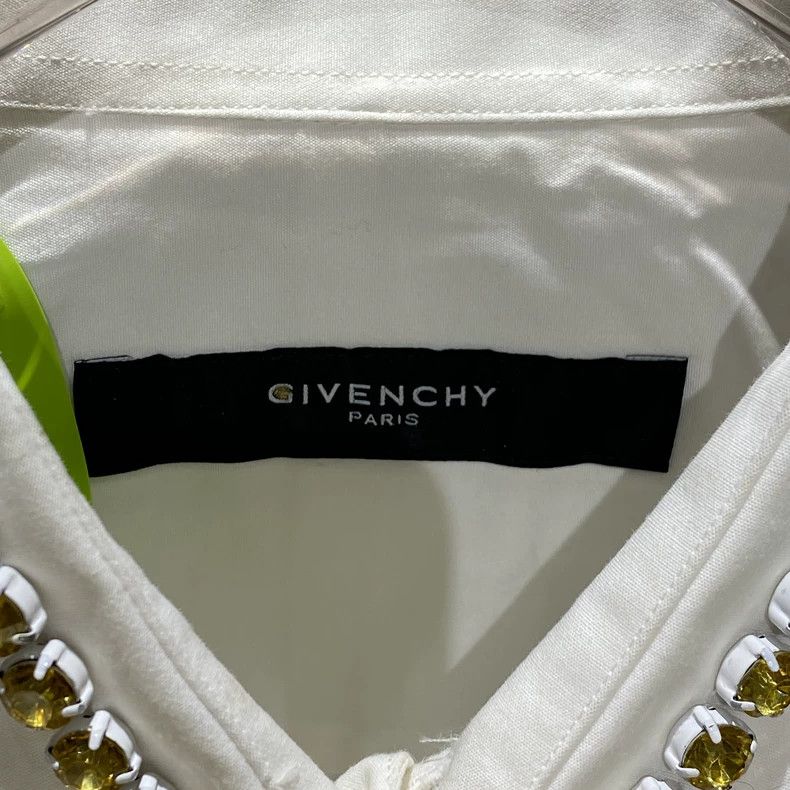 Givenchy Givenchy Size41 White Star Rhinestone Collar Shirt / Size 4 Size US M / EU 48-50 / 2 - 3 Thumbnail