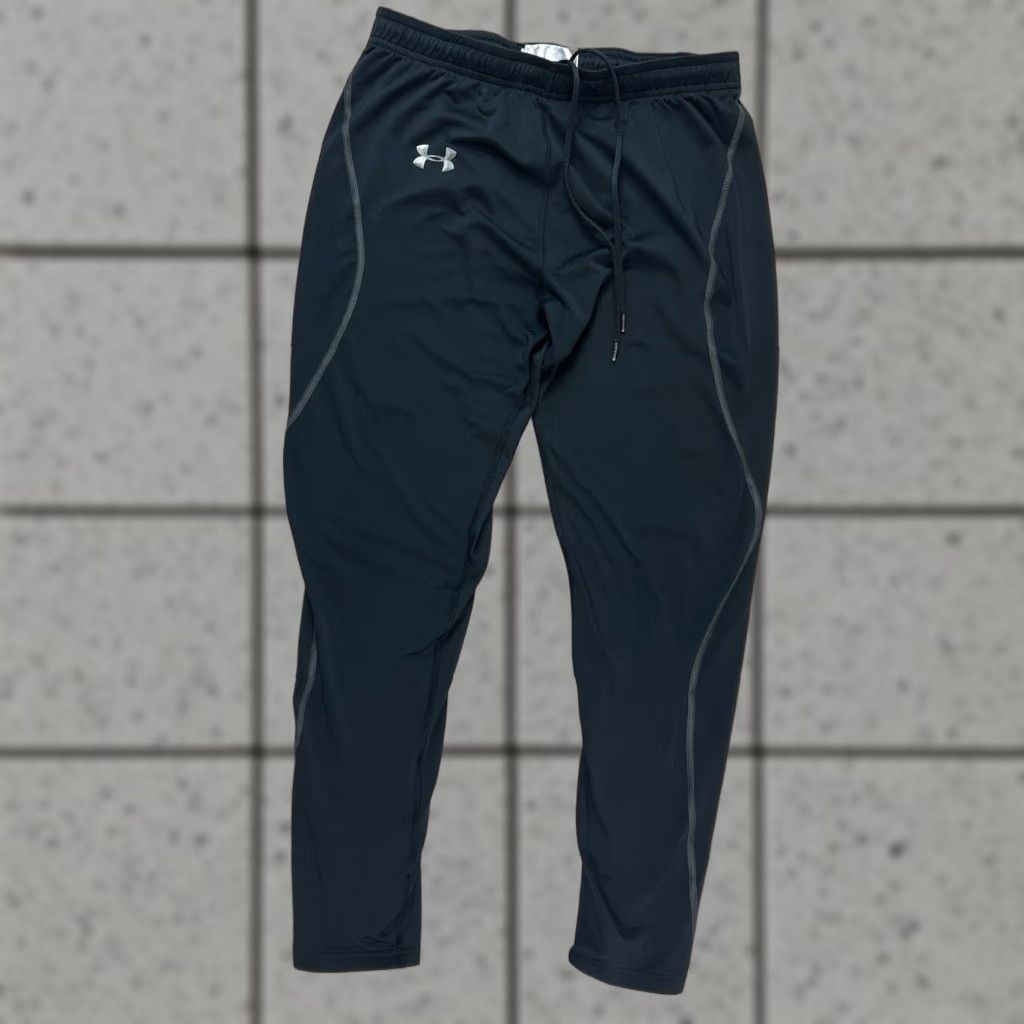 Under Armour VINTAGE Under Armour Men Sweatpants Black L Large Drawstring Slim Fit Activewear Pants Size US 33 - 1 Thumbnail