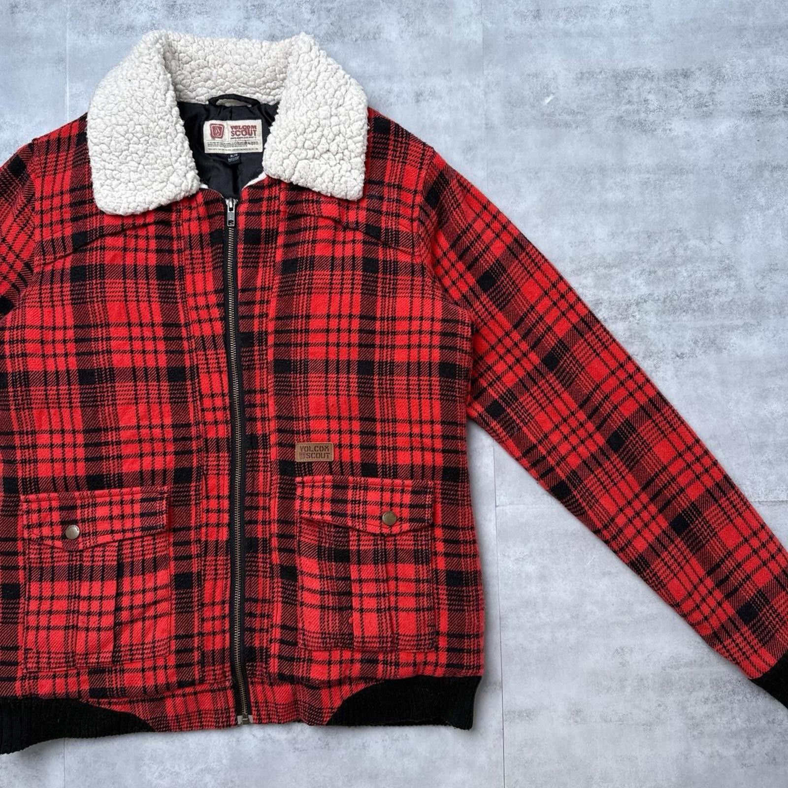 Volcom Y2K Volcom Plaid Sherpa Lime Bomber Zip Up Jacket Size XL / US 12-14 / IT 48-50 - 3 Thumbnail