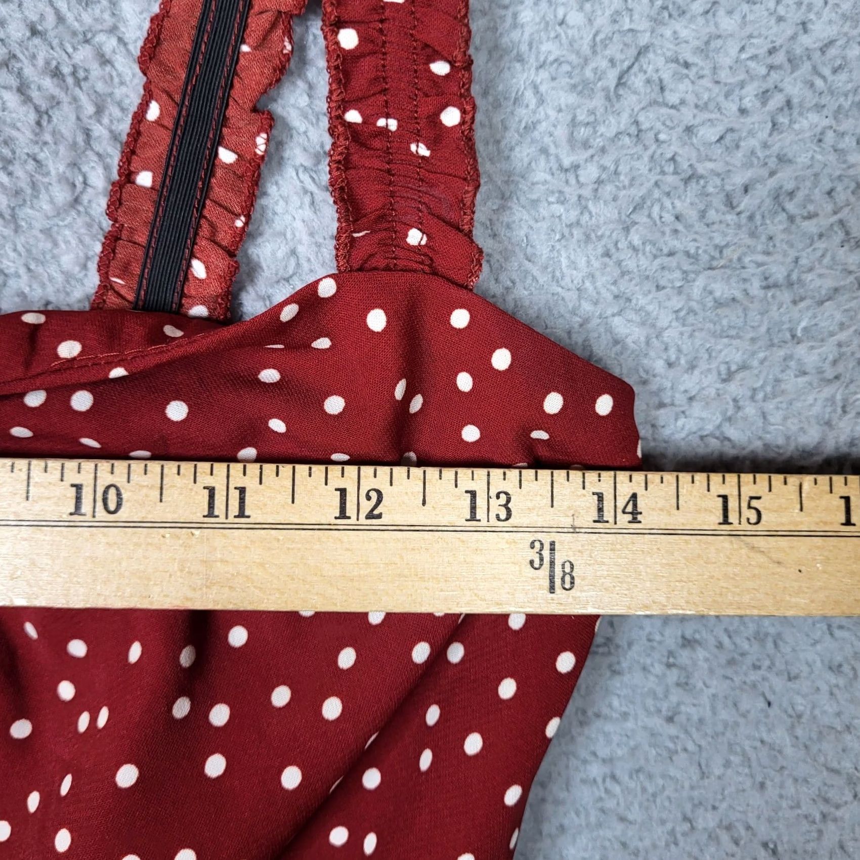 Vintage Polly Women’s Square Neck Sleeveless Red White Polka Dot Mini Dress Size 2 Size XS / US 0-2 / IT 36-38 - 6 Thumbnail