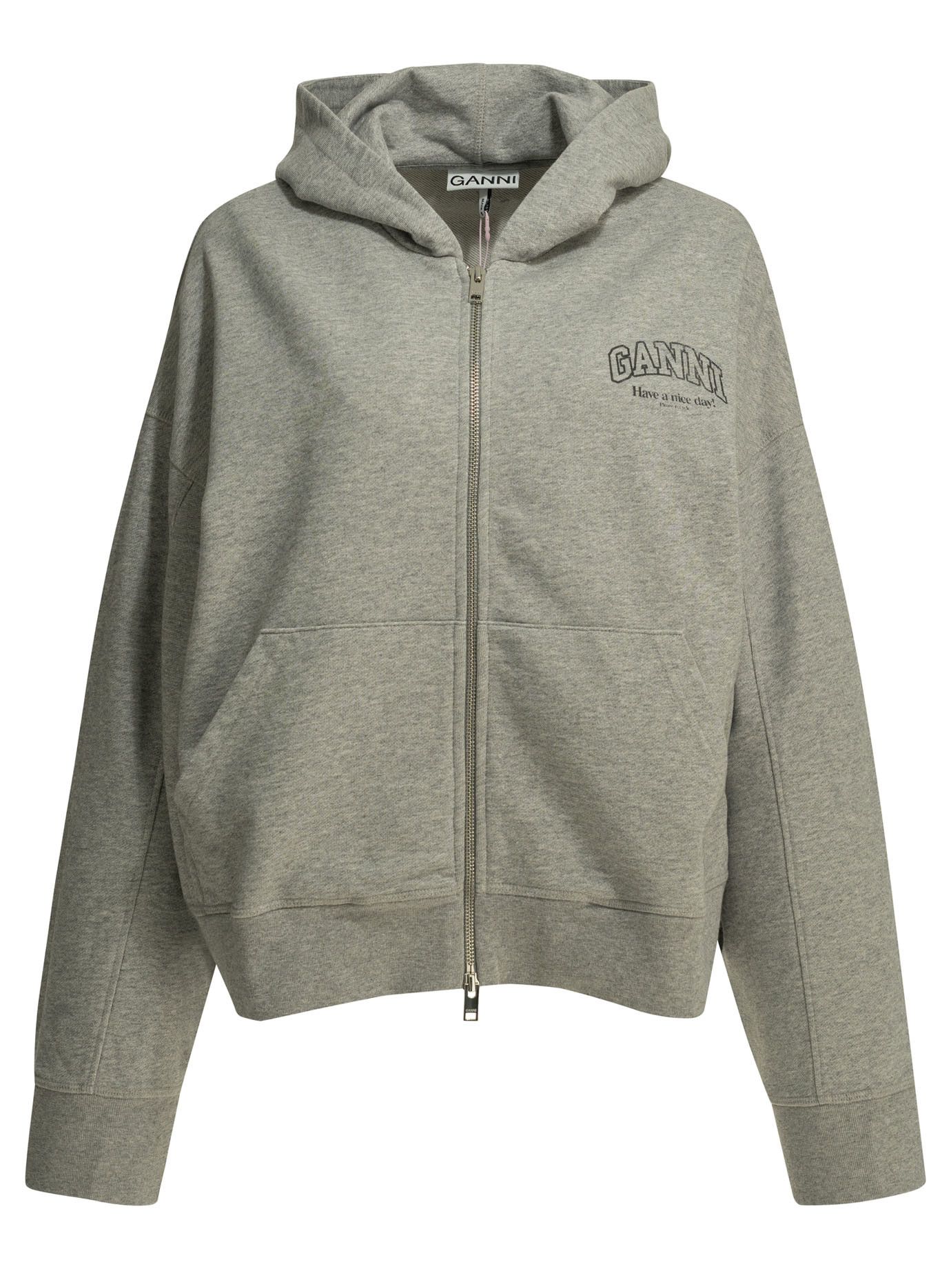 Ganni Ganni Sweatshirt With Zipper And Logo tag size M Women - USA Duties Paid Size M / US 6-8 / IT 42-44 - 1 Thumbnail