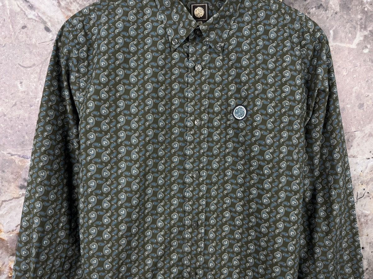 Pretty Green Pretty Green Paisley Print Button Up Shirt Green Long Sleeve Size US M / EU 48-50 / 2 - 3 Thumbnail
