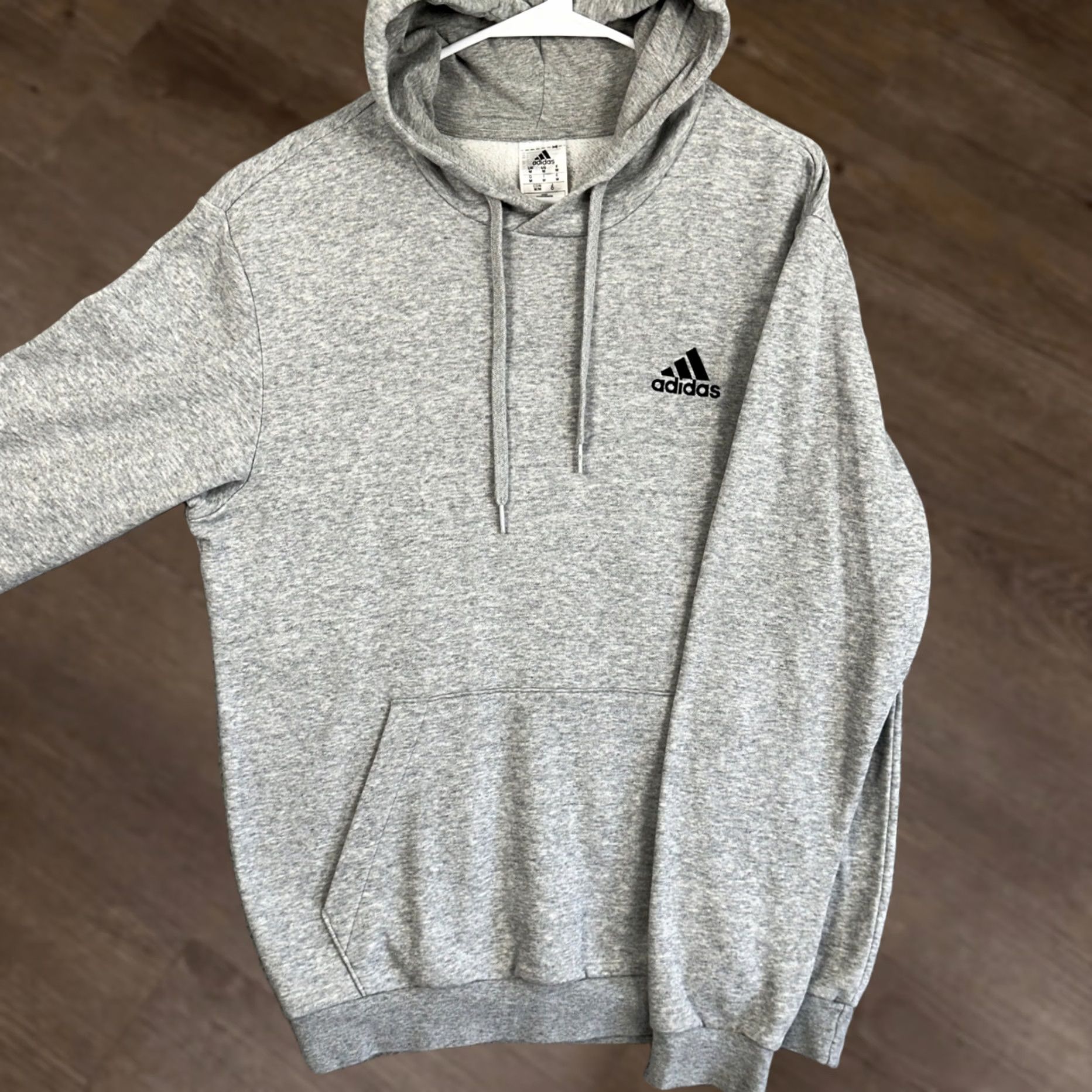 Adidas Adidas Sweatshirt Hoodie Mens Medium Gray Drawstring Long Sleeve Logo Pullover Size US M / EU 48-50 / 2 - 1 Thumbnail