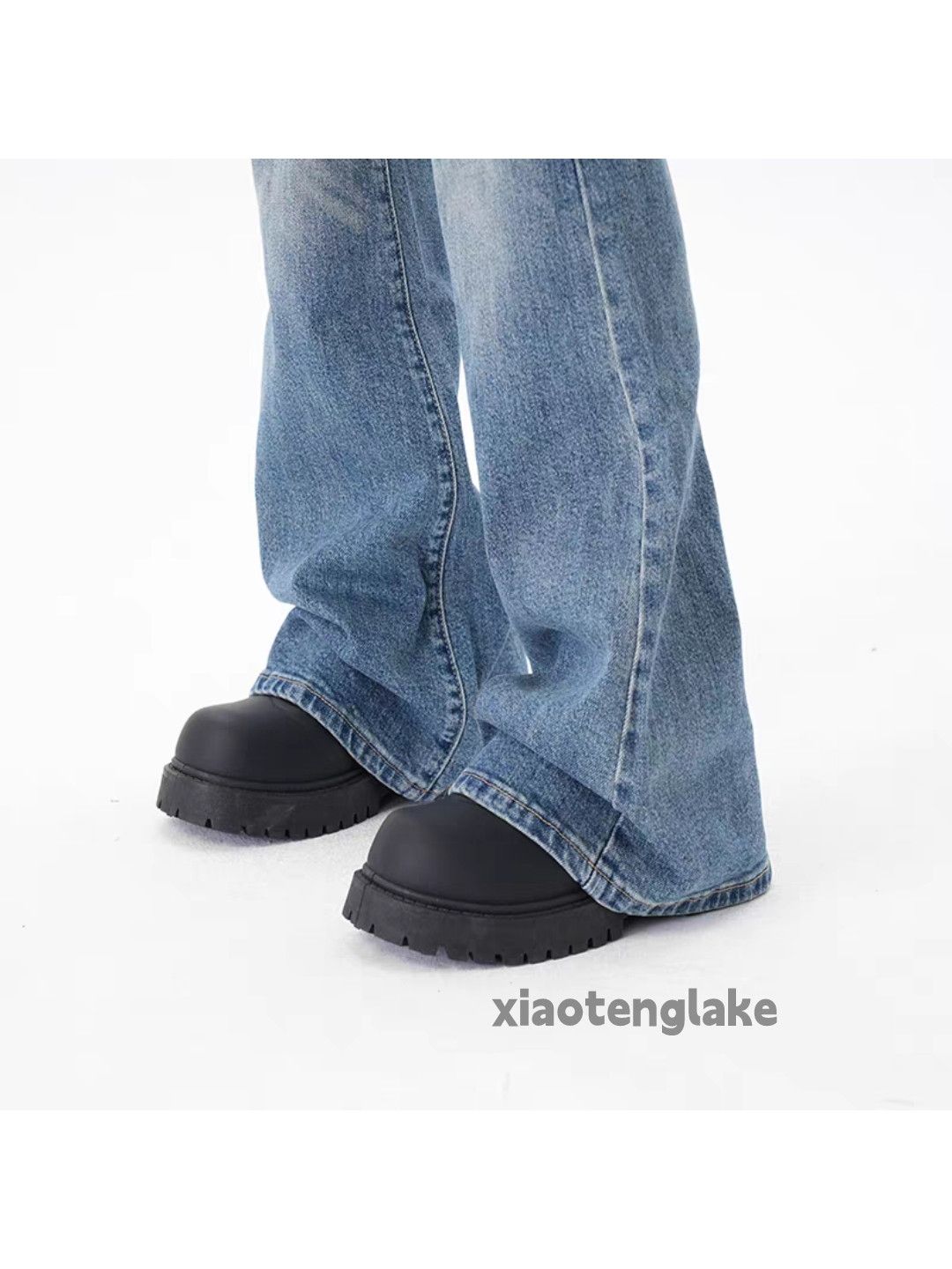 Jean Unisex washed faded cleanfit yuppie y2k punk jeans Size US 32 / EU 48 - 3 Thumbnail