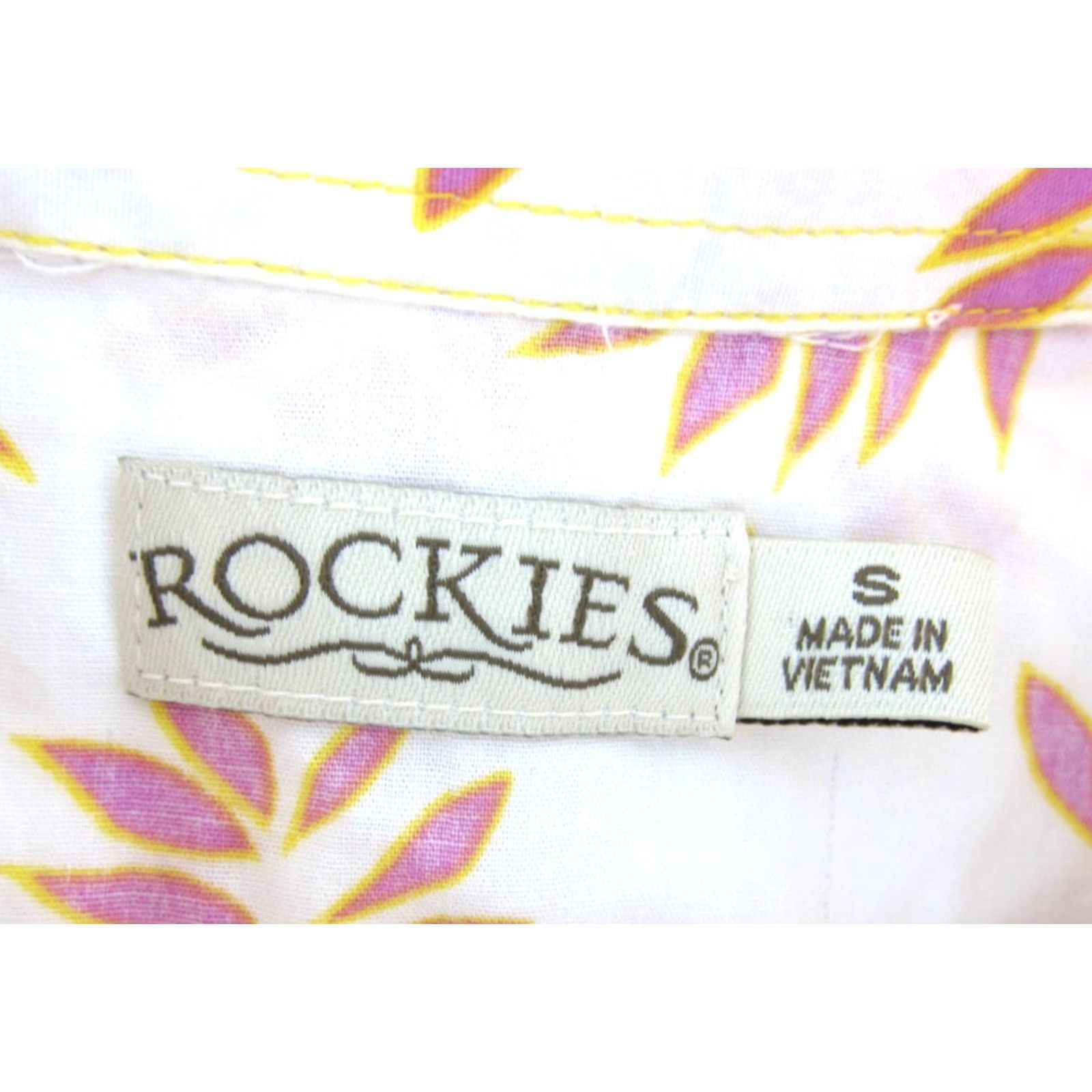 Vintage ROCKIES Pink White Floral Gold Stud Snap Button Up Long Sleeve Western Blouse S Size S / US 4 / IT 40 - 3 Thumbnail