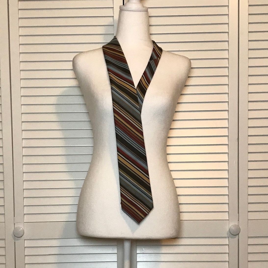 Other Par Excellence: Striped Short Wide Necktie Size ONE SIZE - 2 Thumbnail