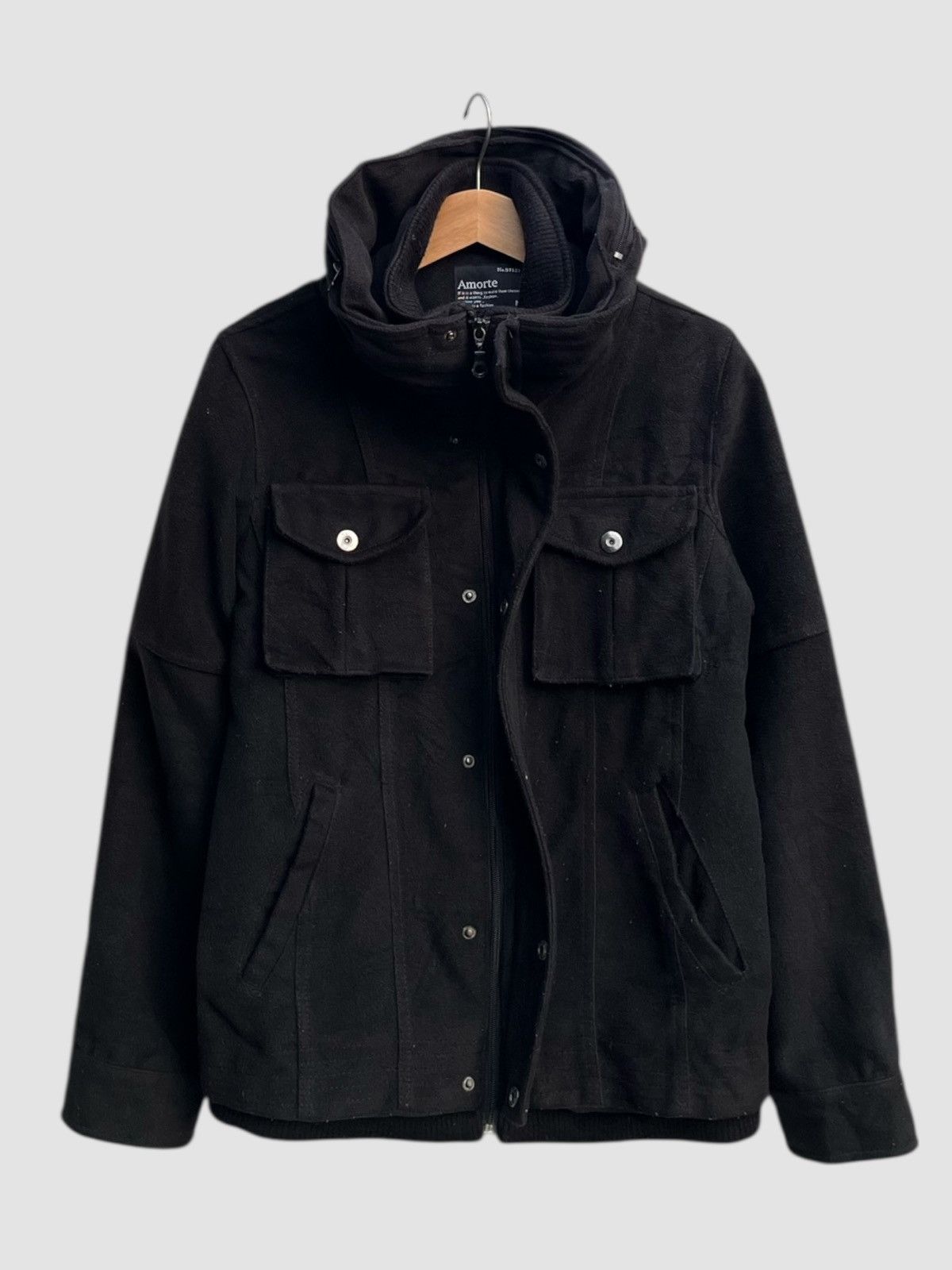 Le Grande Bleu (L.G.B.) Amorte Black Hooded Utility Bono Jacket Size US M / EU 48-50 / 2 - 2 Thumbnail