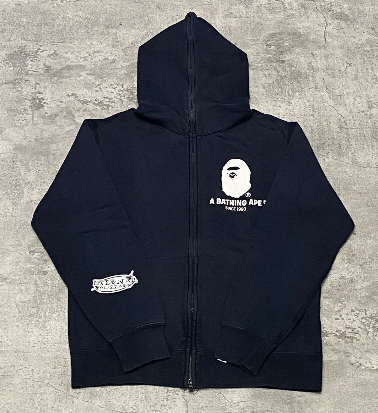 Bape College Logo Navy Hoodie