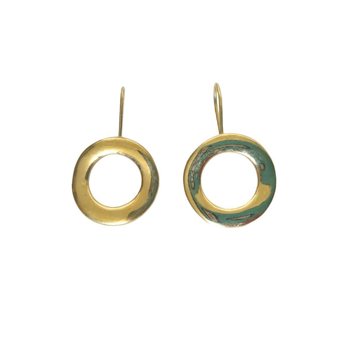 The Unbranded Brand Vintage Hoop Dangle Earrings Gold Plated Circle Thick Round Size ONE SIZE - 1 Thumbnail