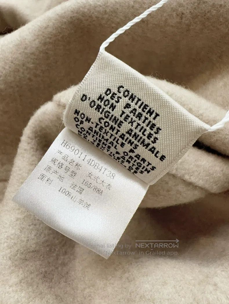 Hermes Hermes Oatmeal Cashmere A-Line Double Breasted Lapel Coat Size XS / US 0-2 / IT 36-38 - 7 Thumbnail