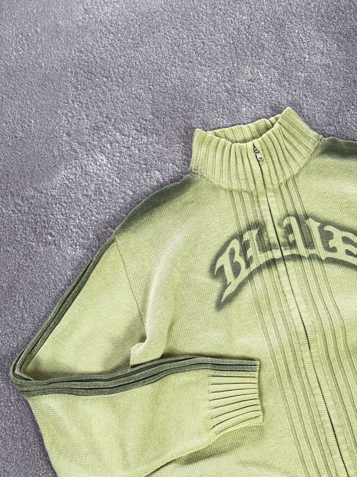Japanese Brand Vintage Y2K Ribbed Knit Zip-Up Military Sweater Size US L / EU 52-54 / 3 - 7 Thumbnail