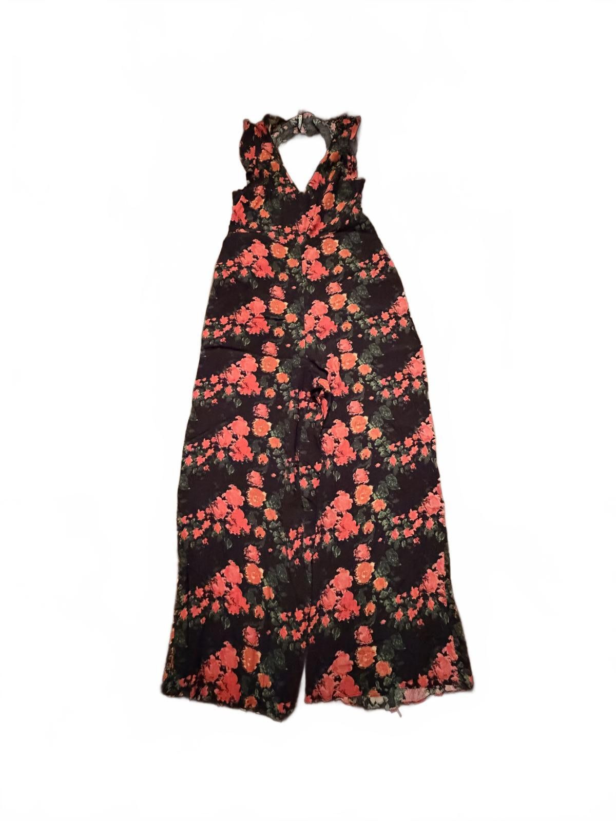 Other Plenty by Tracy Reese Laurette Floral Jumpsuit Black Pink XX Size 28" / US 6 / IT 42 - 3 Thumbnail