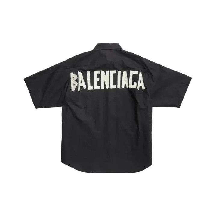 Balenciaga Balenciaga Logo Print Short Sleeve Shirt Size US M / EU 48-50 / 2 - 1 Thumbnail