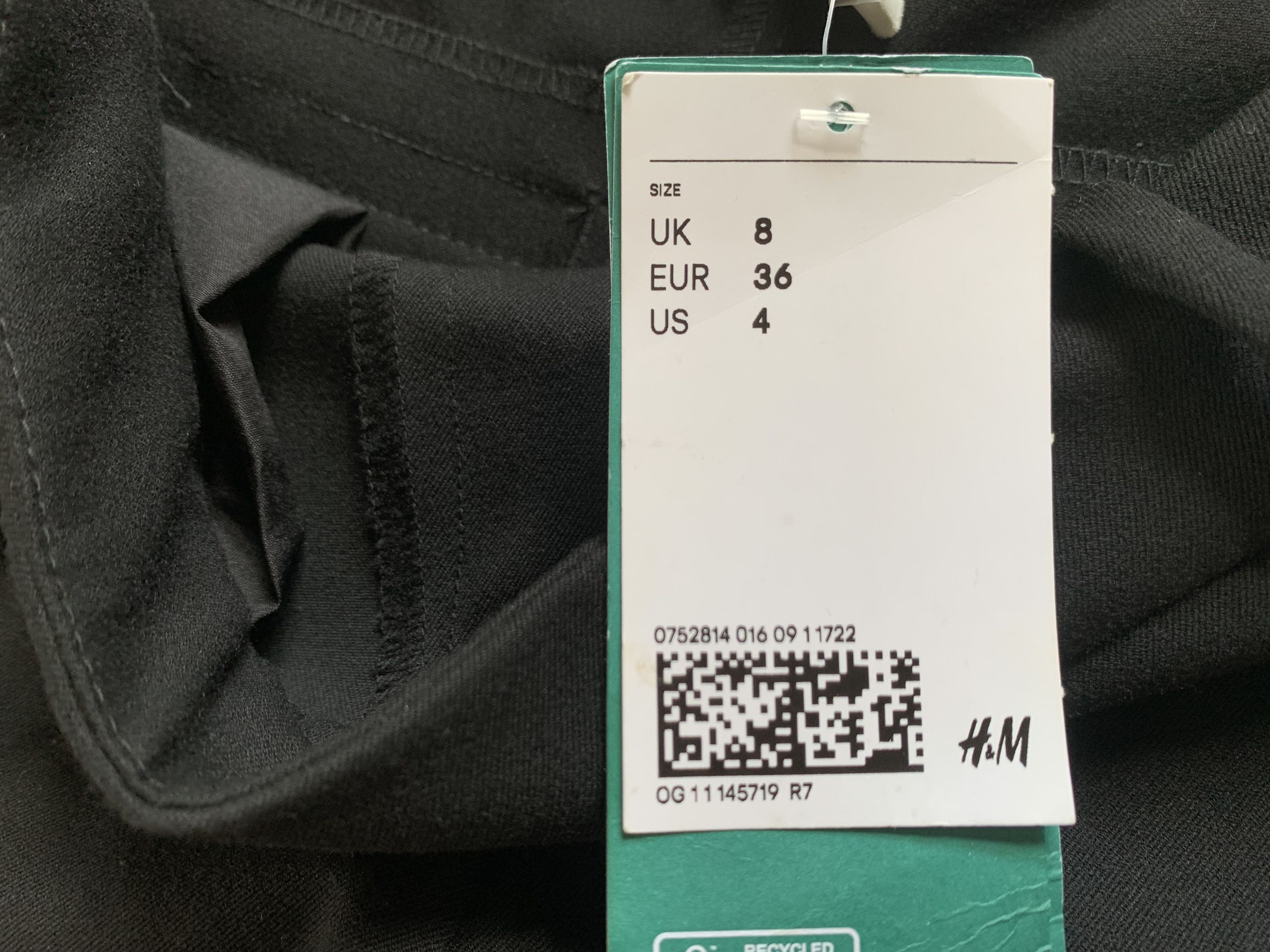 H&M H&M Regular Waist Slacks Black Leggins Pants Size 26" / US 2 / IT 38 - 6 Thumbnail