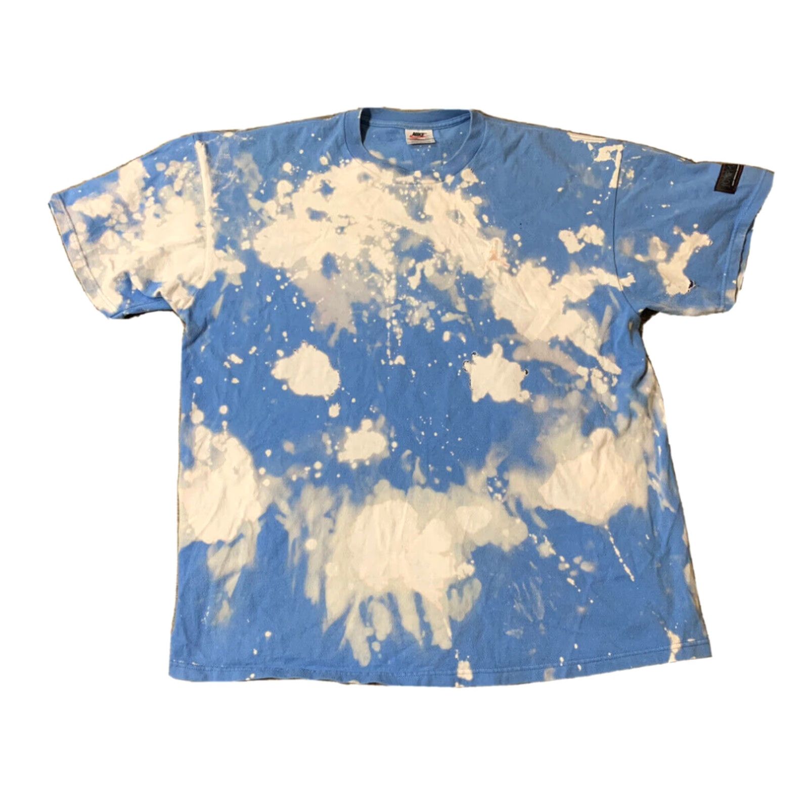 VINTAGE Air Jordan Jumpman Acid Wash Distressed Blue T Shirt Adult XL USA