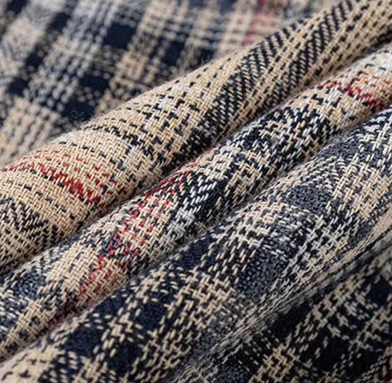 Japanese Brand Red Plaid Frayed Hem Casual Shirt, Long Sleeve Shirt Size US M / EU 48-50 / 2 - 9 Thumbnail
