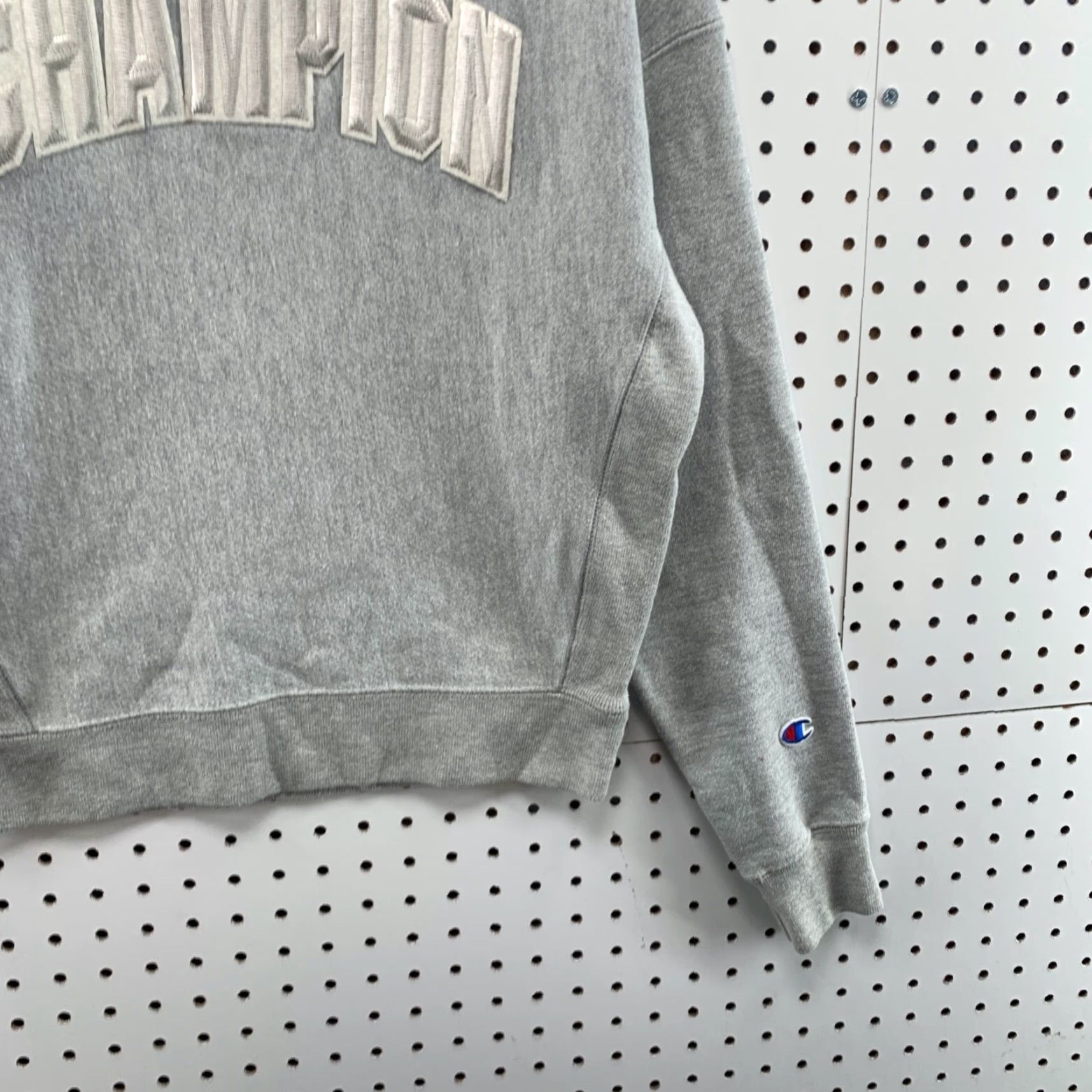 Champion Champion Sweatshirt Women Small Gray Embroidered Spellout Reverse Weave Pullover Size S / US 4 / IT 40 - 7 Thumbnail