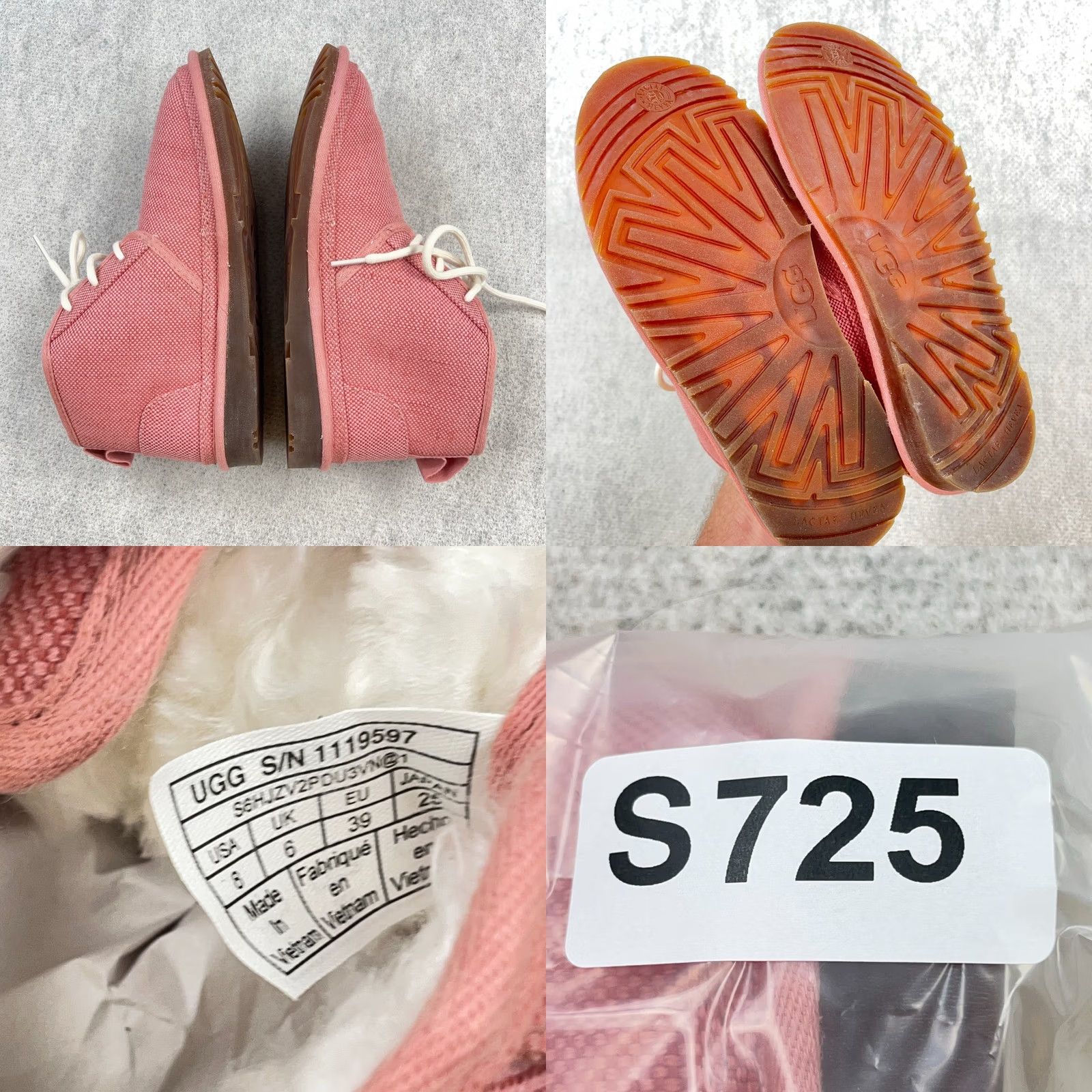 Ugg UGG Neumel Pink Canvas Faux Fur Chukka Boots Women’s Size 8 Casual Winter Flat Heel Boots Women’s M Pink Nature 1119597 Size US 8 / IT 38 - 8 Thumbnail