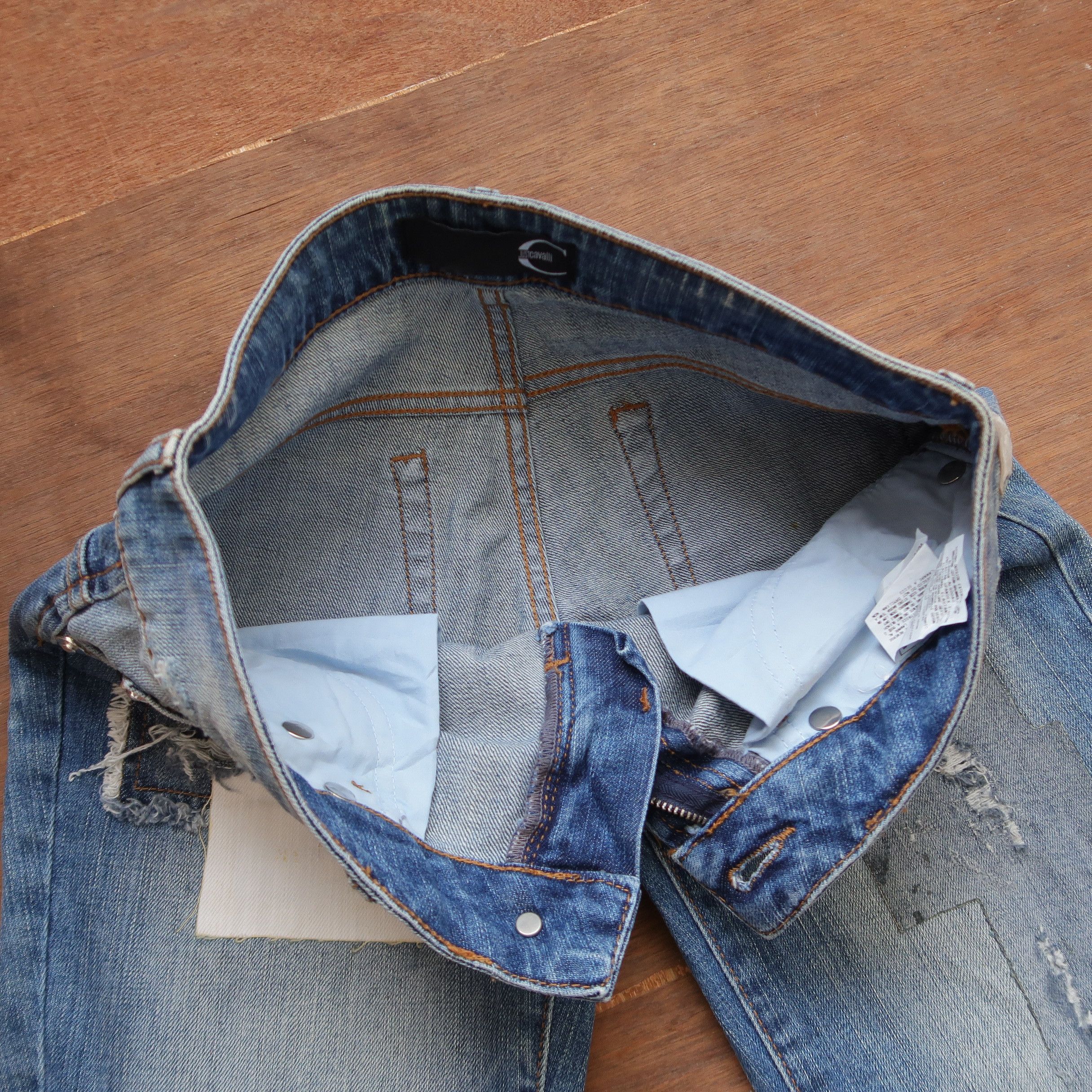 Just Cavalli Just Cavalli Distressed Patchwork Denim like Hedi Slimane Size US 29 - 7 Thumbnail