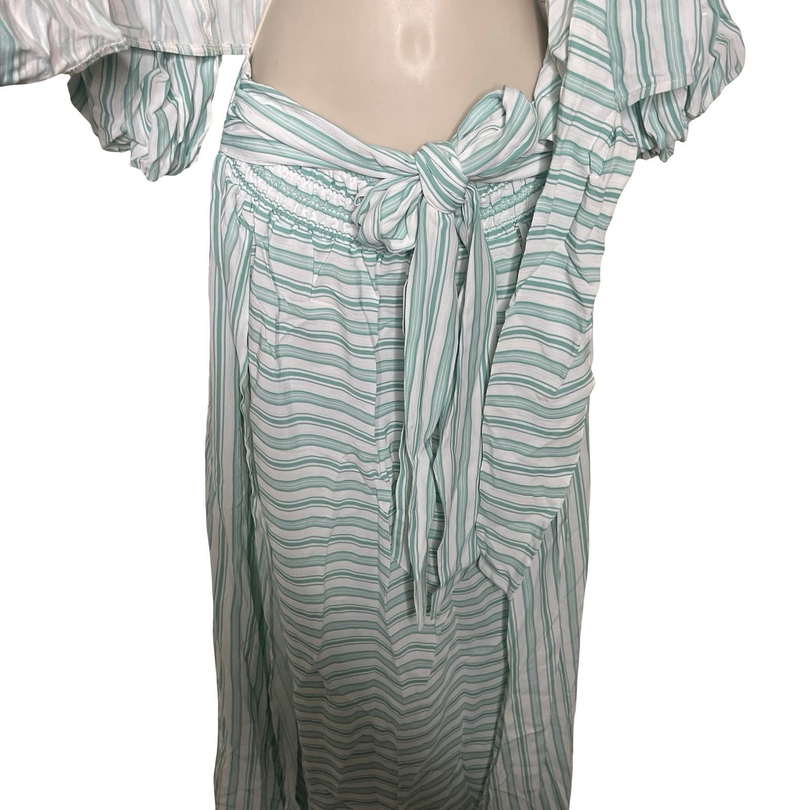AGUA by Agua Bendita AGUA BENDITA Amaia Maxi Skirt and Top set Blue Stripe Pool Size 26" / US 2 / IT 38 - 10 Thumbnail
