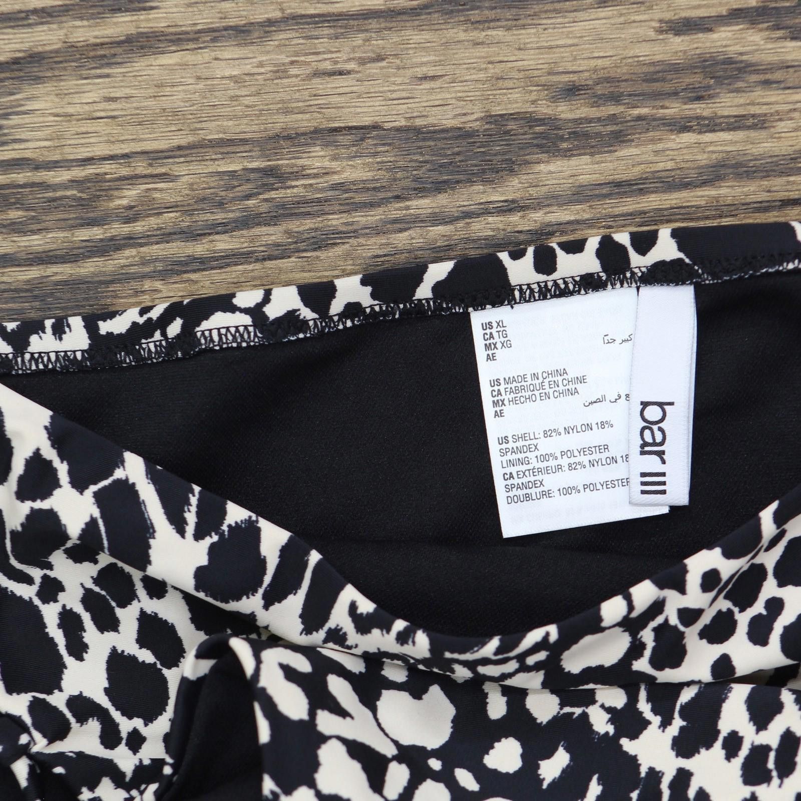 Bar III Nwt Bar Iii Printed Lace Up Bikini Bottoms Black Multi Xl Size ONE SIZE - 5 Thumbnail