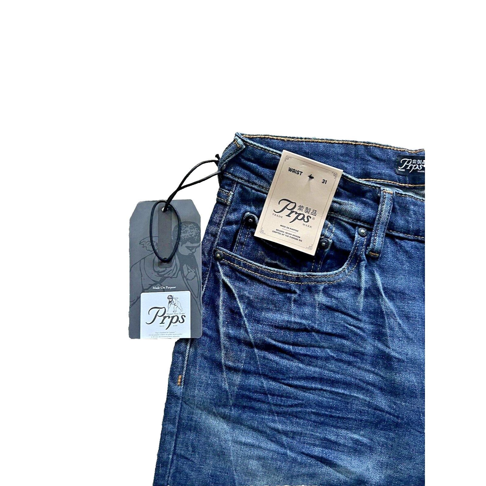 Prps PRPS Cayenne Skinny Fit Men's Stretch Jeans Blue Size 31/32 Size US 31 - 4 Thumbnail