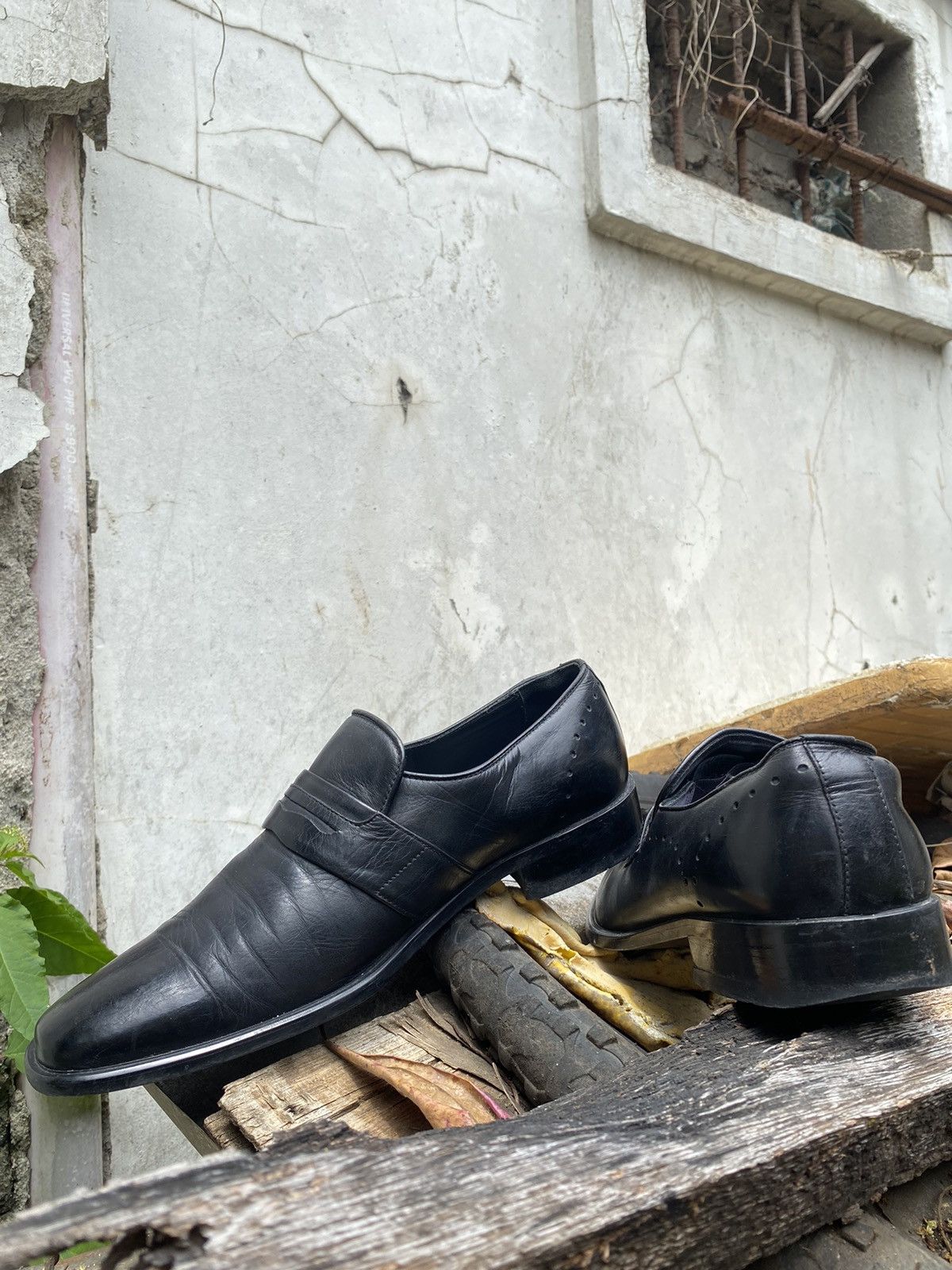 Balenciaga Vintage Balenciaga BB Logo Leather Loafers Black Dress Shoes Size US 8 / EU 41 - 5 Thumbnail