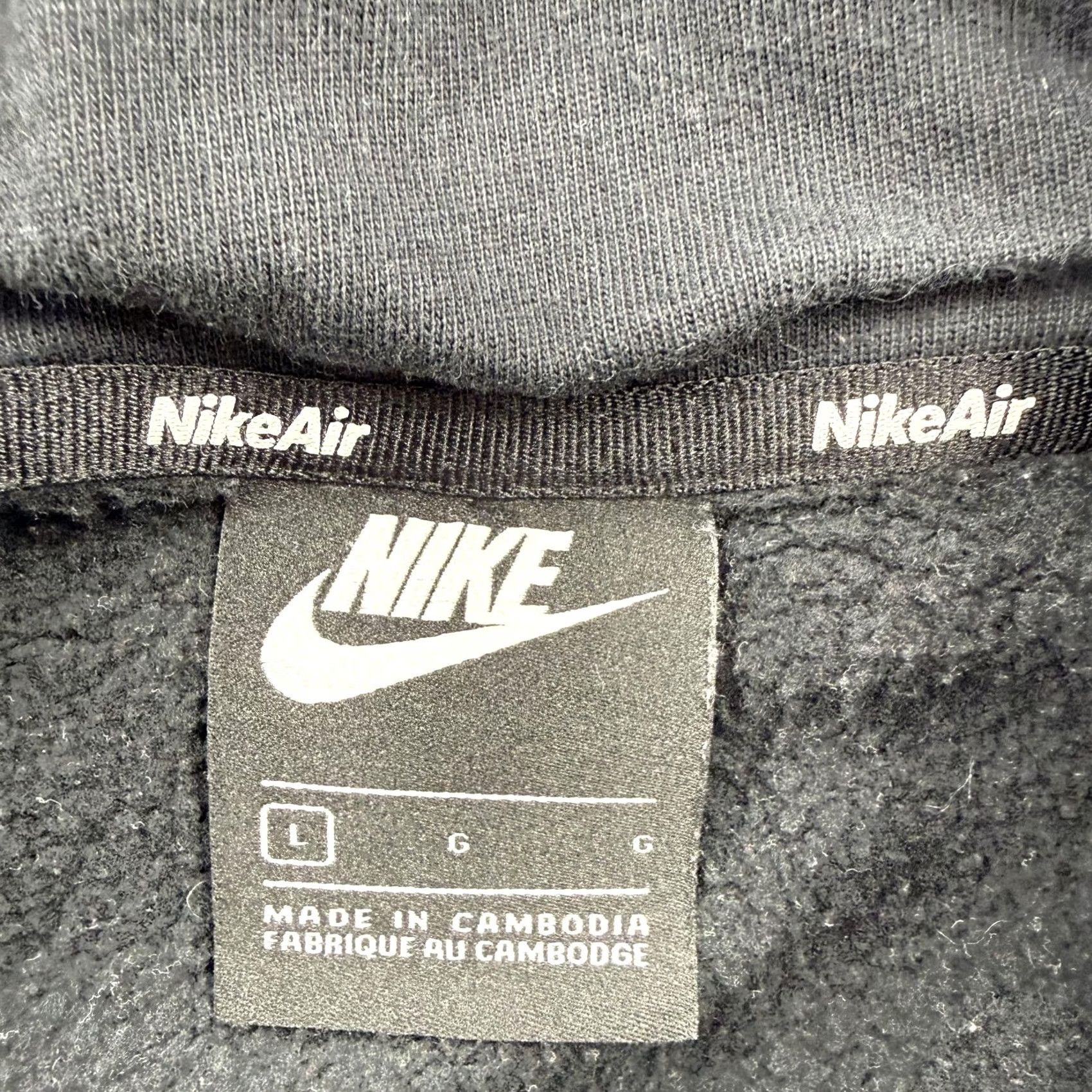 Nike Nike Air Hoodie Mens Large Gray Black Full Zip Pockets Logo Sweatshirt Fleece Size US L / EU 52-54 / 3 - 3 Thumbnail