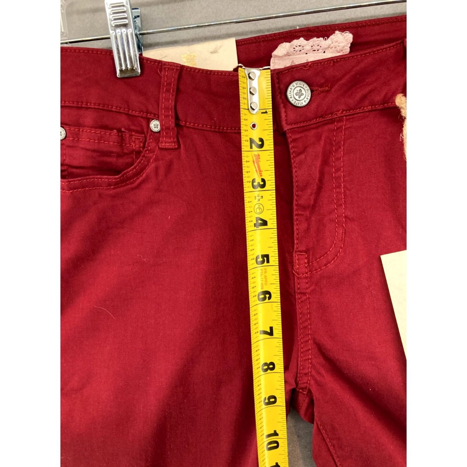 Vintage Altar'd State Pants Women's 28 Red Straight Leg NWT Denim 28in Inseam Size 28" / US 6 / IT 42 - 4 Thumbnail