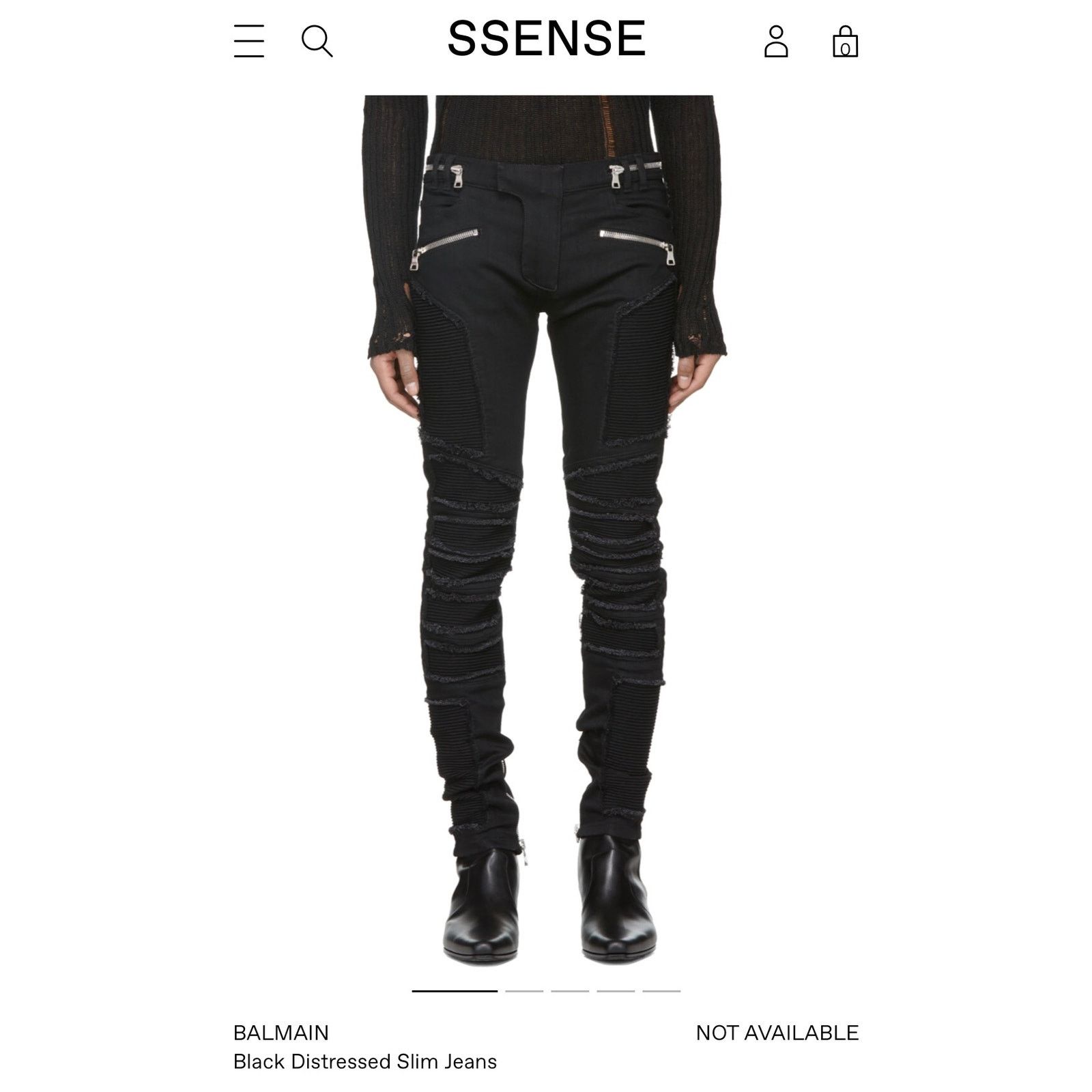 Balmain Balmain Distressed Biker Jeans in Black Size US 34 / EU 50 - 2 Thumbnail