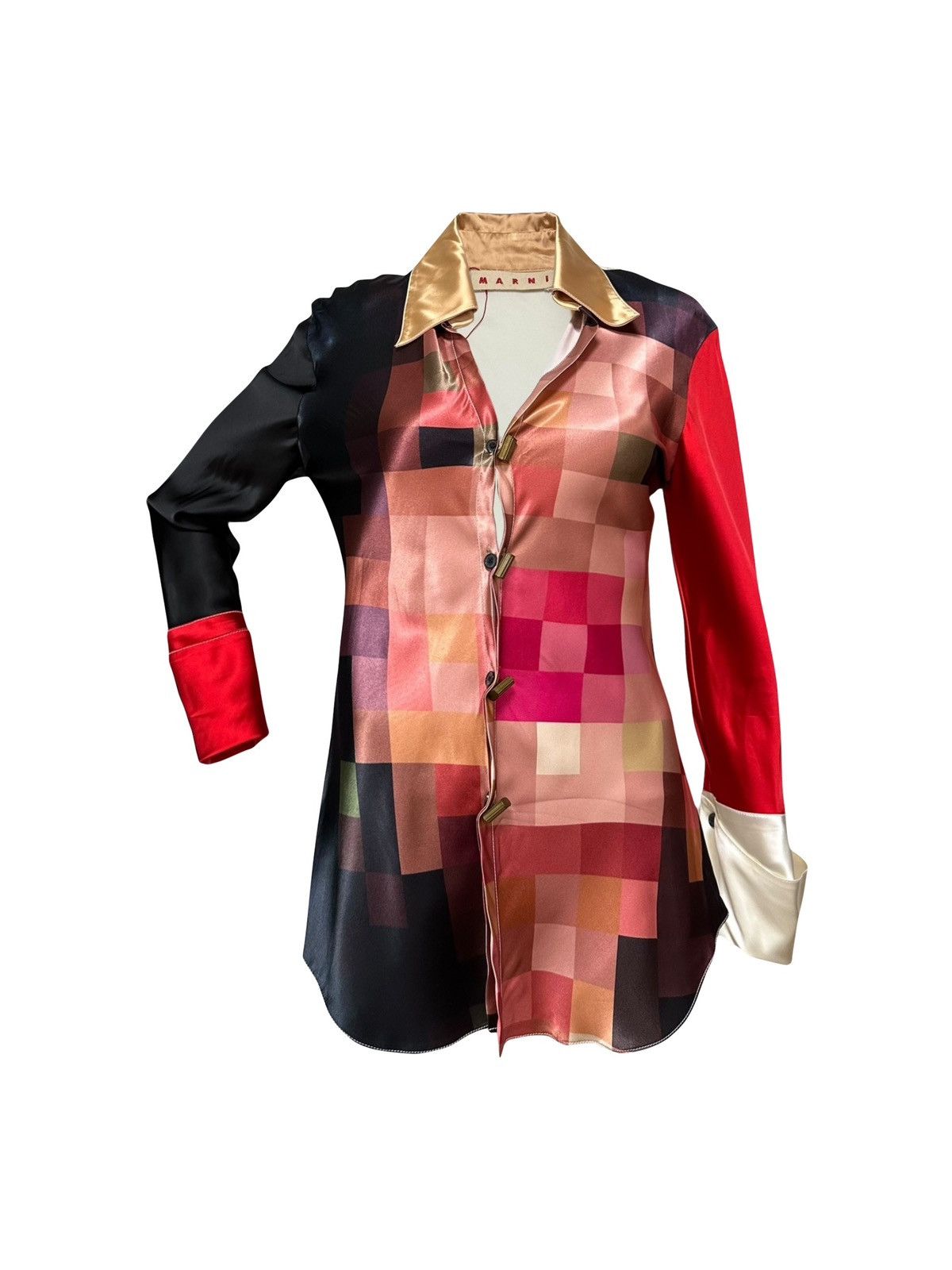 Marni MARNI Fall Winter 2019 Mosaicked Print Shirt Size S / US 4 / IT 40 - 1 Thumbnail