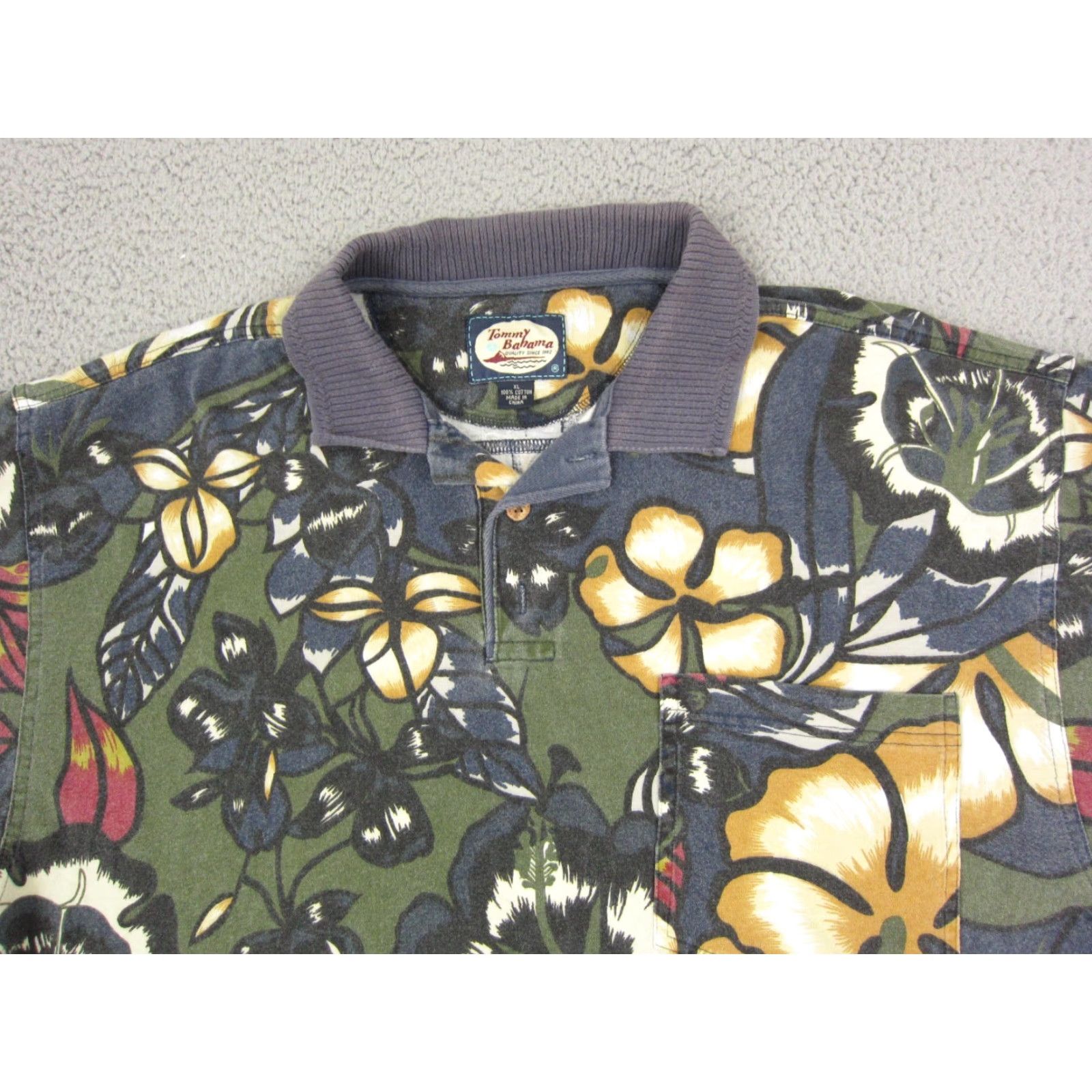 Tommy Bahama VINTAGE Tommy Bahama Polo Shirt Mens Adult XL Green Floral 90s Polo Cotton Short Sleeve Collared Beach Golf Casual Shirt Size US L / EU 52-54 / 3 - 2 Thumbnail