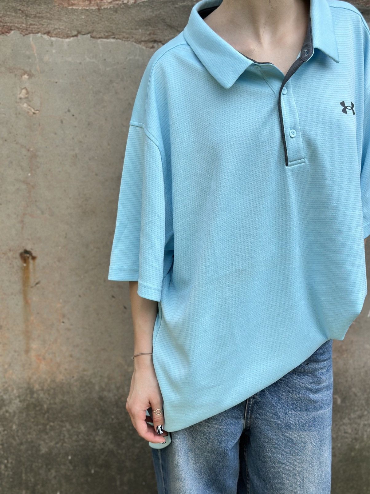 Under Armour VTG Under Armour Polo Light Blue Size XXL Y2K 00s USA Hype Size US XXL / EU 58 / 5 - 3 Thumbnail