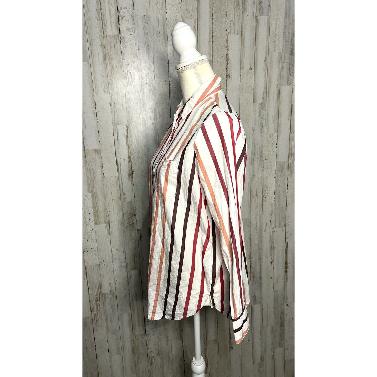 Madewell Madewell Women's XS Striped Button-Up Shirt Long Sleeve Size XS / US 0-2 / IT 36-38 - 9 Thumbnail