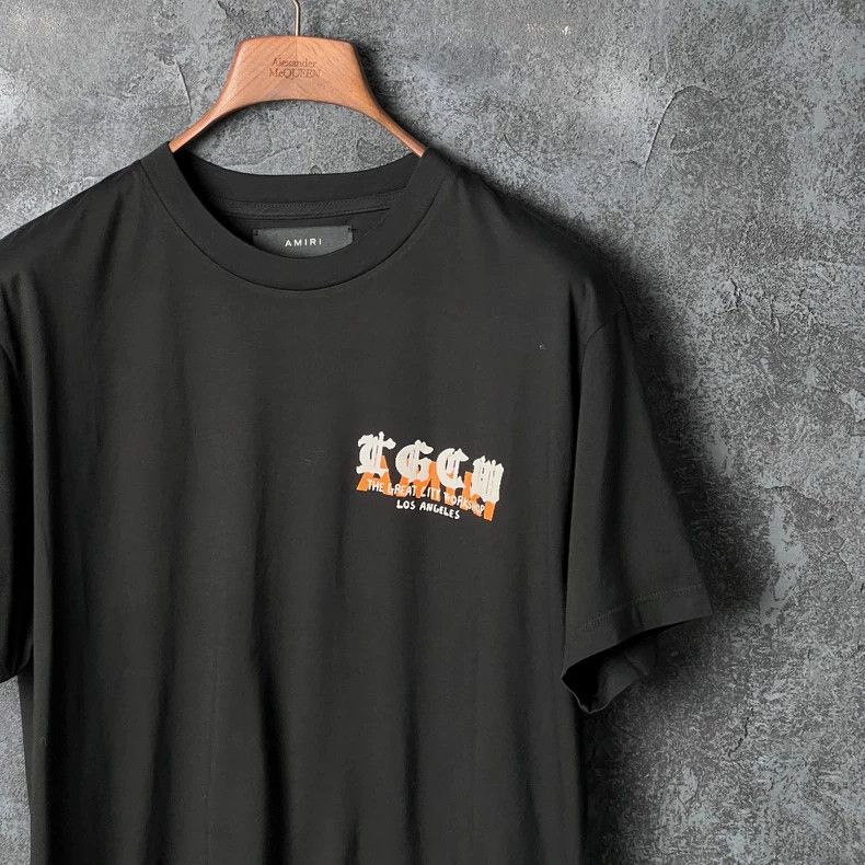Amiri Black Letter Printed Cotton T-Shirt