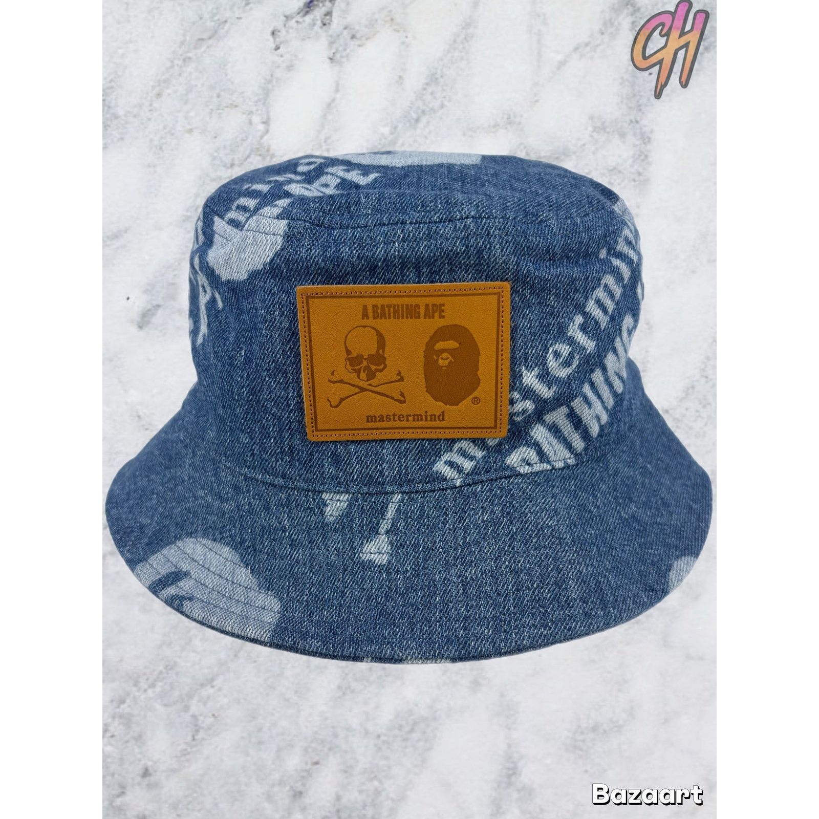 Mastermind Japan Bape X Mastermind World Indigo Denim Bucket Hat Size Medium Size ONE SIZE - 1 Thumbnail