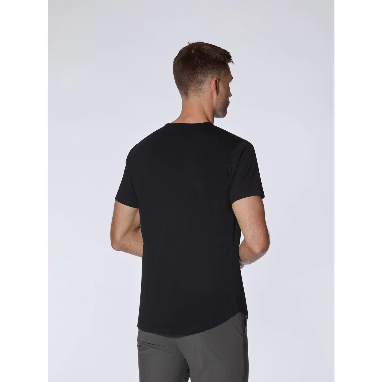 Other Cuts Clothing Men's Curve Hem Crew Neck Tee T-Shirt - Black Size US XL / EU 56 / 4 - 5 Thumbnail
