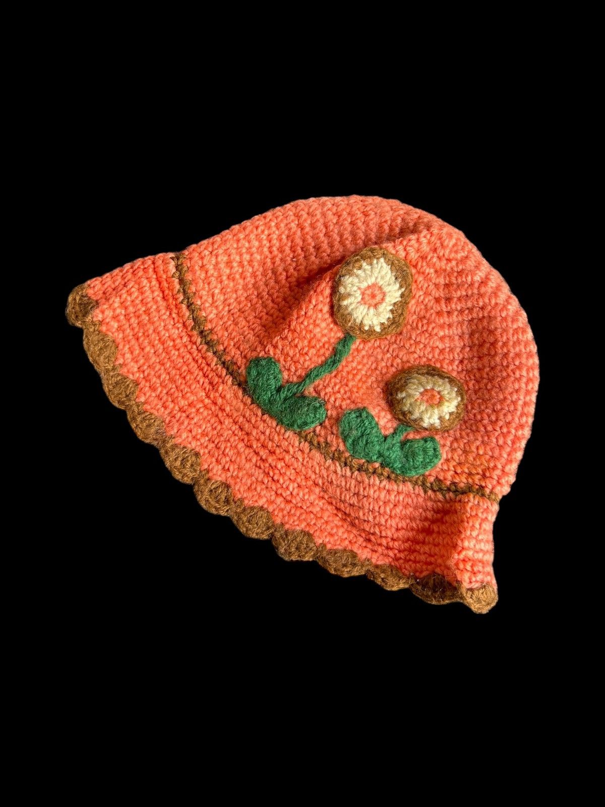 Japanese Brand × Kapital × Vintage Hippies Style Orange Knitted Crochet Handmade Bucket Hats Size ONE SIZE - 2 Thumbnail