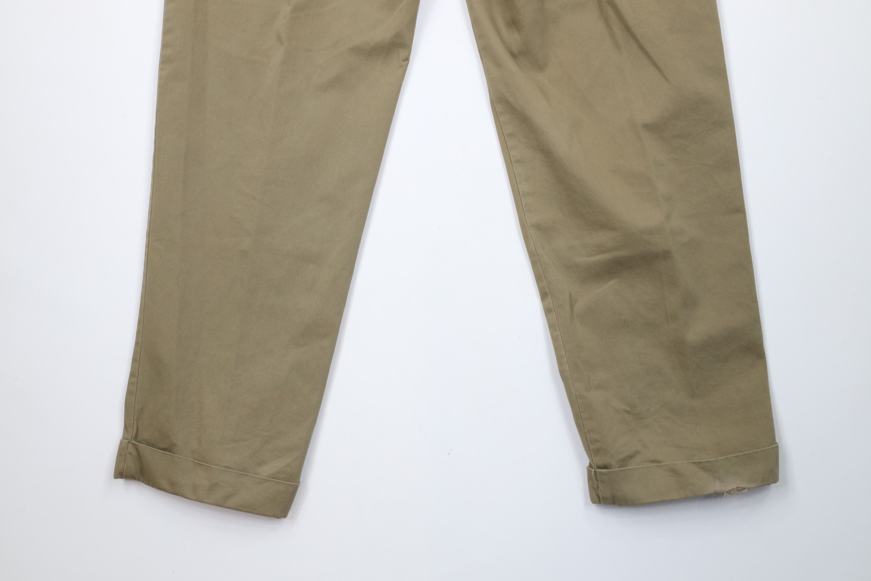 Ralph Lauren Vintage 90s Ralph Lauren Pleated Cuffed Wide Leg Chino Pants Size US 35 - 14 Thumbnail