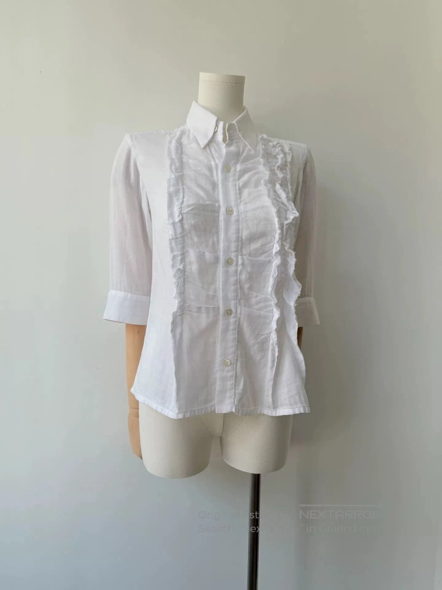 Y's Yohji Yamamoto Y's 90s Ruffled Shirt. Size S / US 4 / IT 40 - 3 Thumbnail