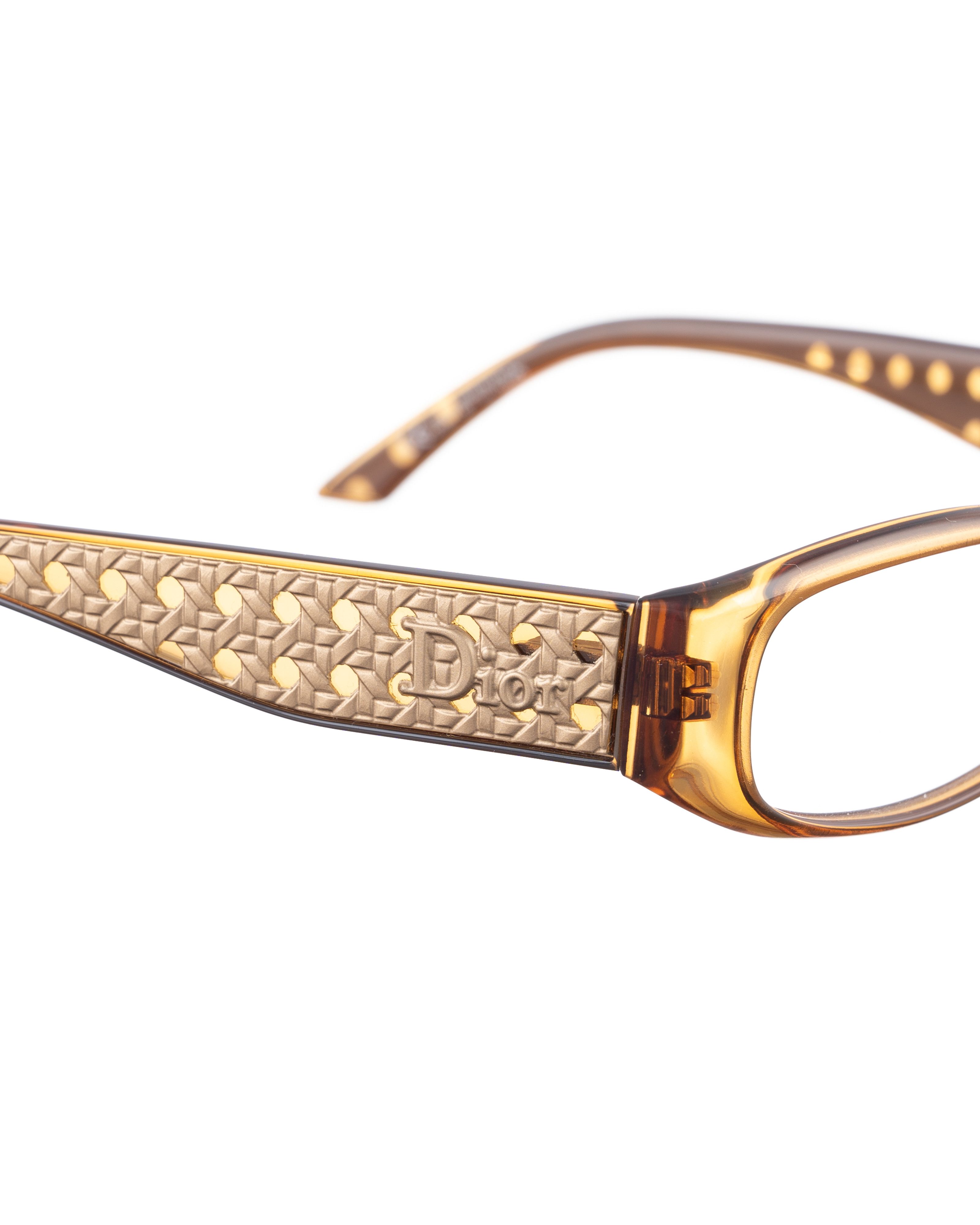 Dior Dior 00s Golden Brown Glasses with Vienesse Braid Temples Size ONE SIZE - 3 Thumbnail
