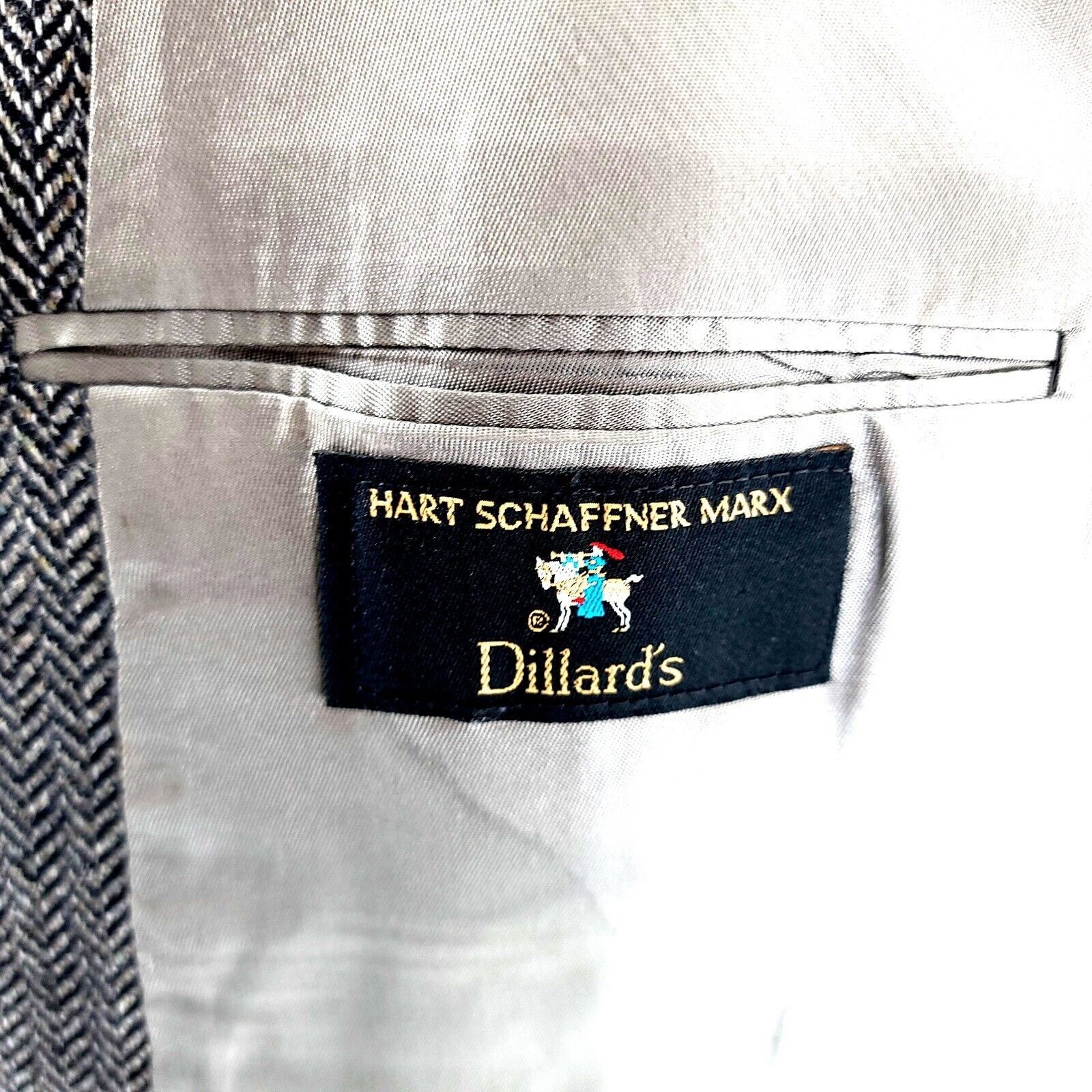 Hart Schaffner Marx Hart Schaffner Marx Tweed Wool 2 Button Sport Coat 44R Gray Size 44R - 7 Thumbnail