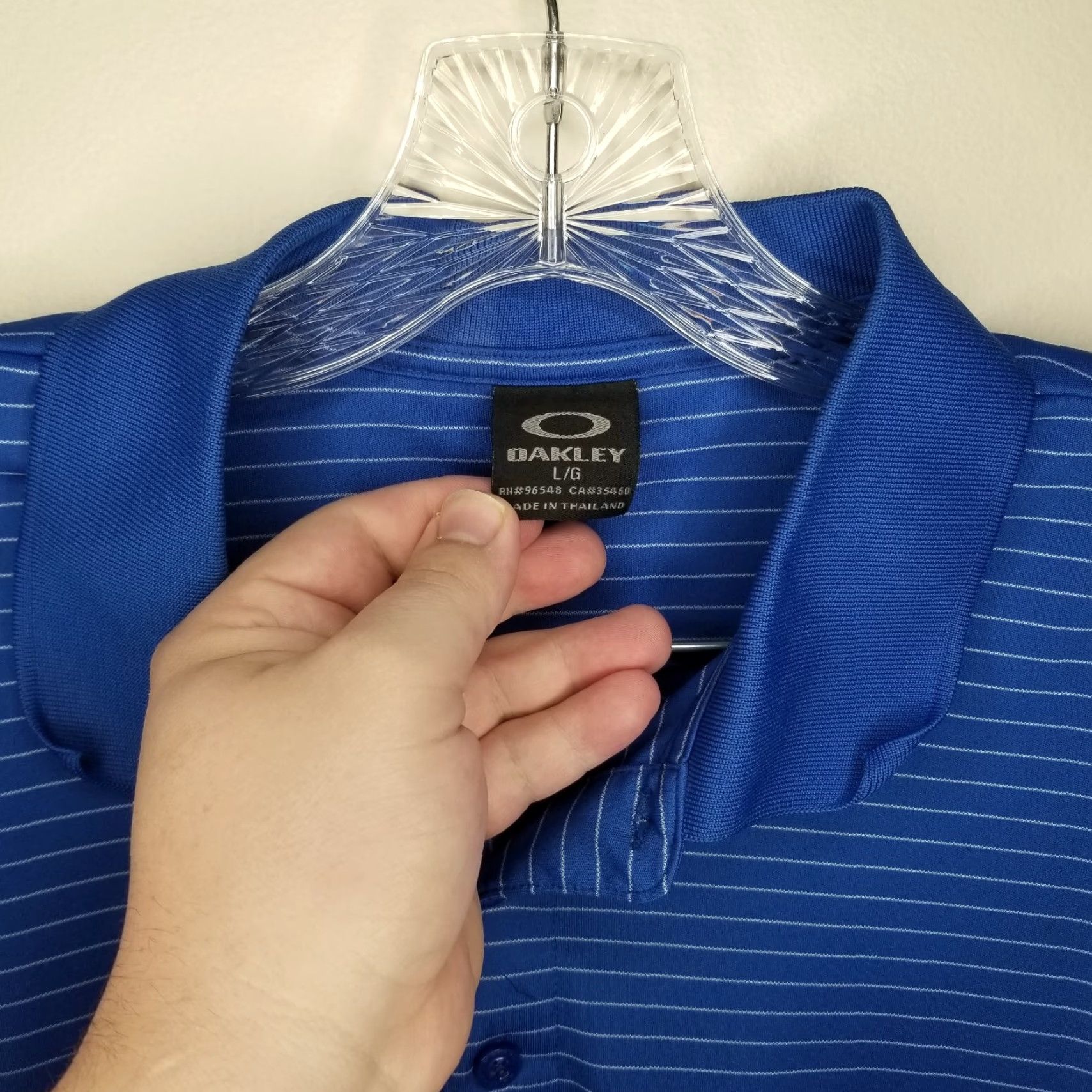 Oakley Oakley Shirt Mens L Blue Striped Activewear Polo Short Sleeve Size US L / EU 52-54 / 3 - 3 Thumbnail