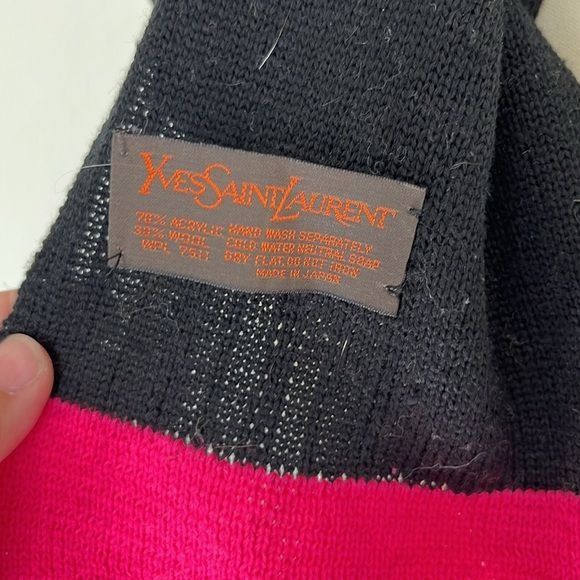 Vintage × Yves Saint Laurent VTG YSL Scarf Japan Knit 70s Size ONE SIZE - 5 Thumbnail