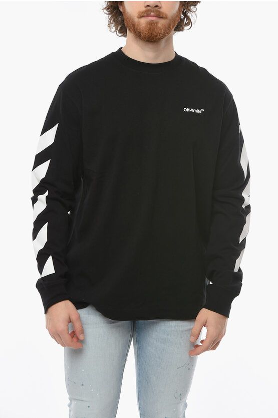 image of Off White Permament Helvetica Skate T-Shirt With Contrasting Logo Lett in Black, Men's (Size 2XS)